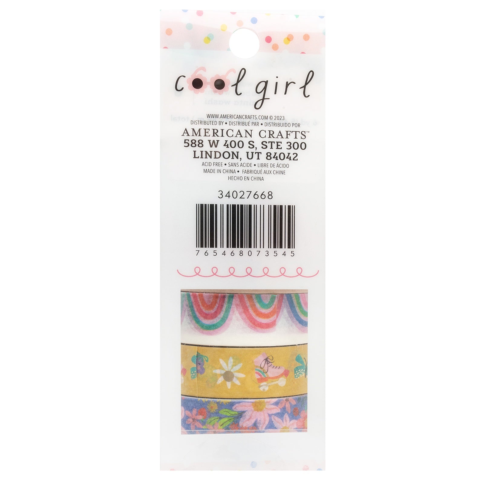Pebbles Cool Girl Gold Foil Washi Tape - 8 Pack