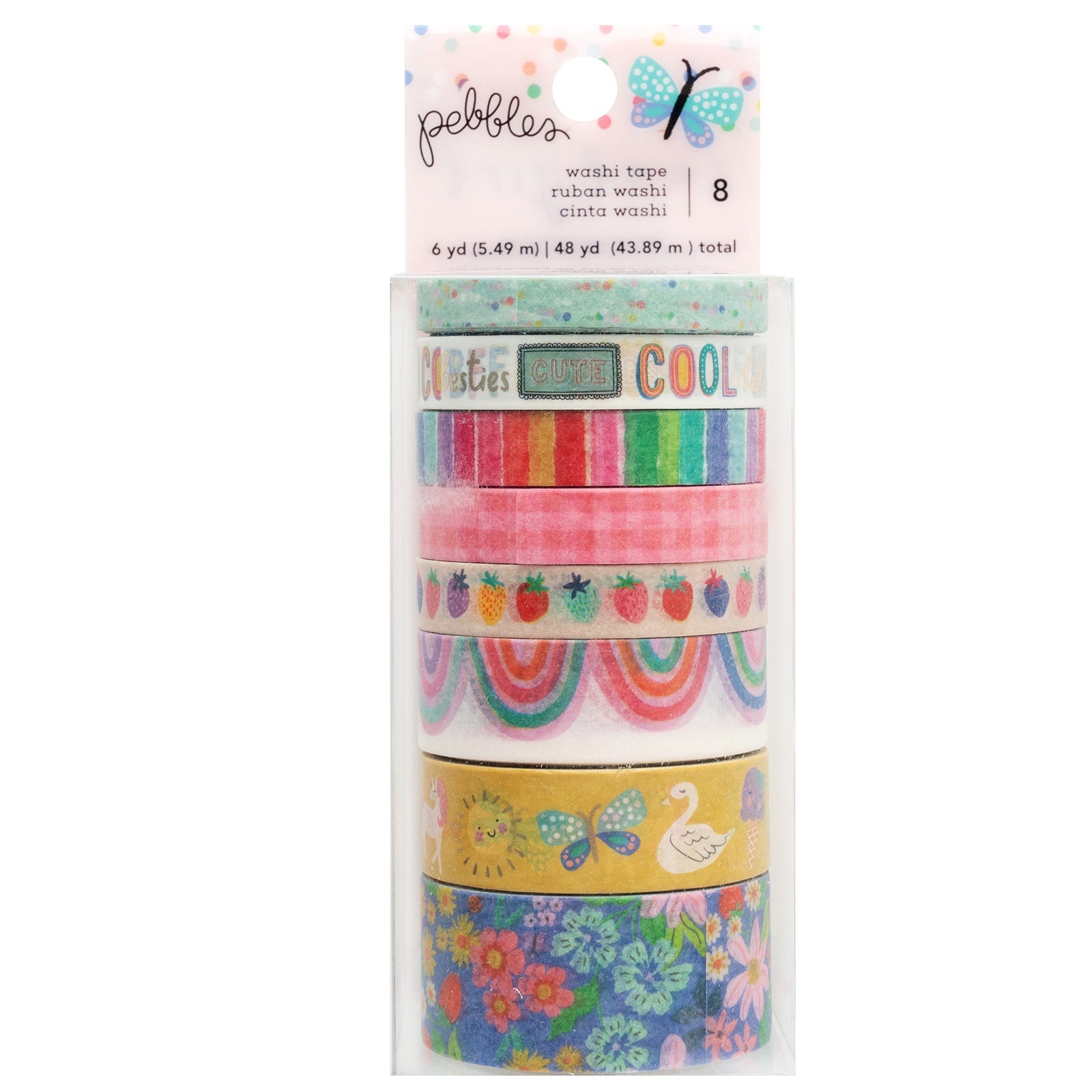 Pebbles Cool Girl Gold Foil Washi Tape - 8 Pack