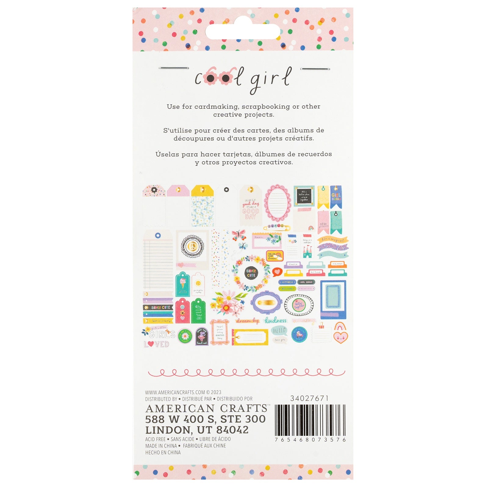 Pebbles Cool Girl Ephemera Die Cuts Set