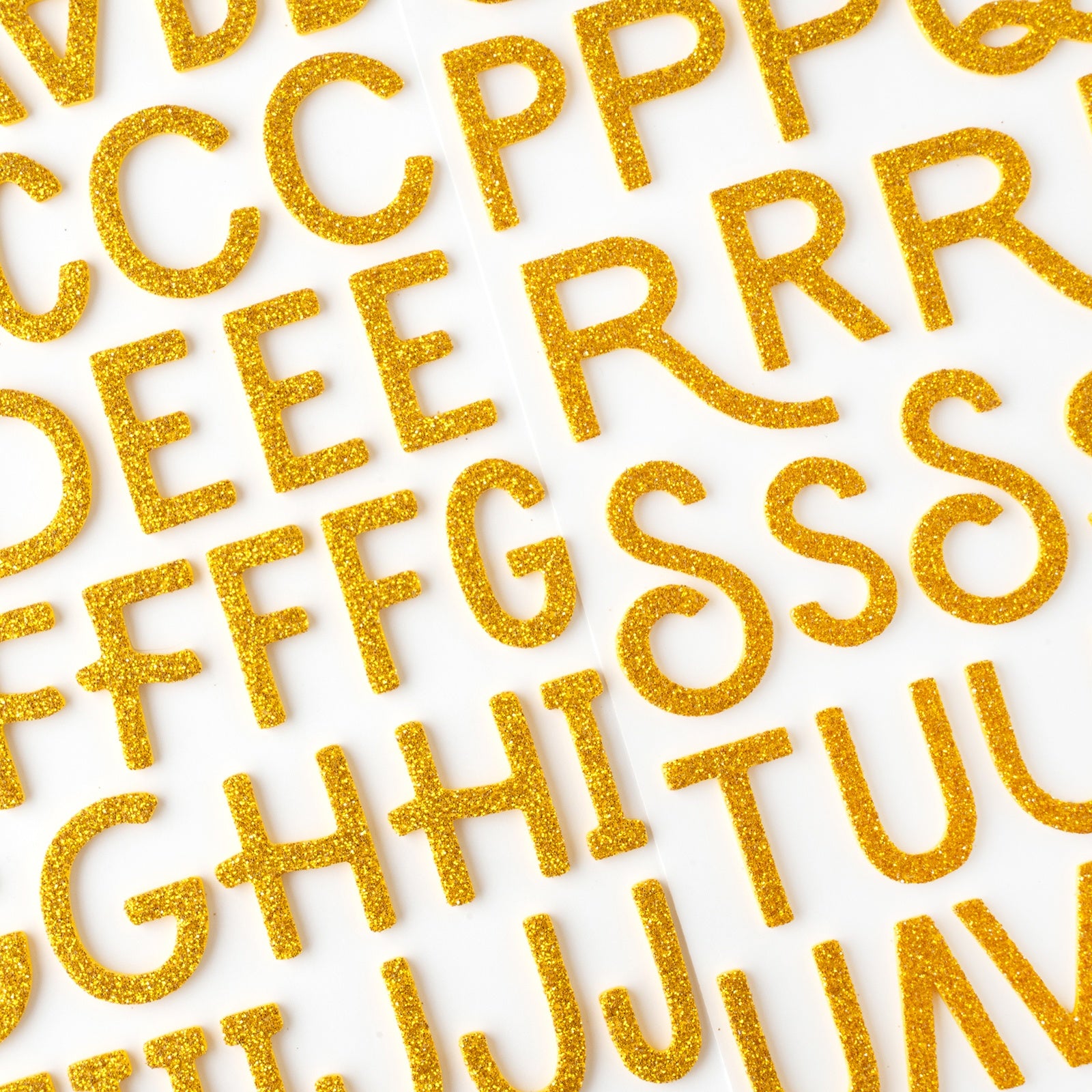 American Crafts April And Ivy Thickers Stickers - Alpha, Gold Glitter - 141 pieces