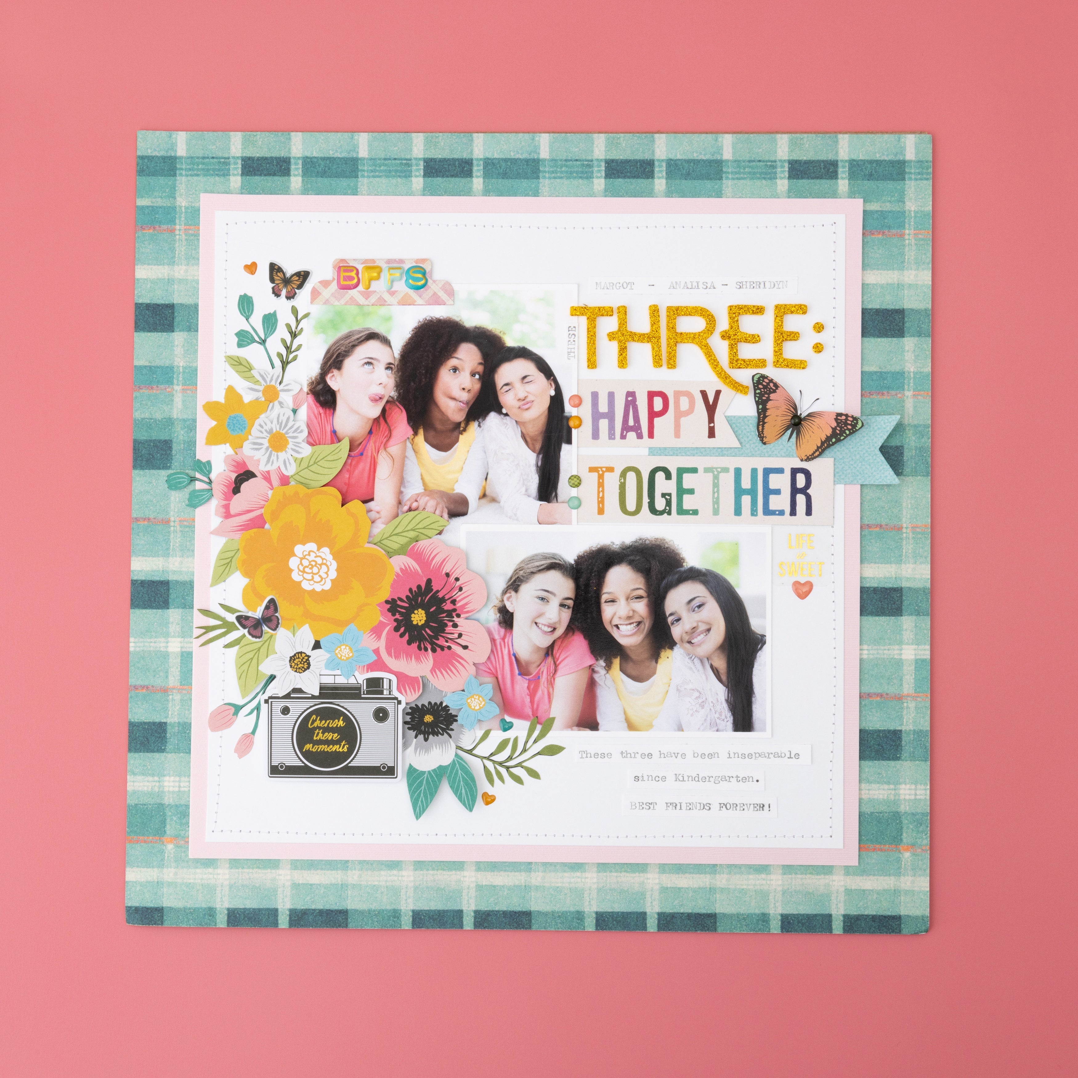 American Crafts April And Ivy Thickers Stickers - Alpha, Gold Glitter - 141 pieces