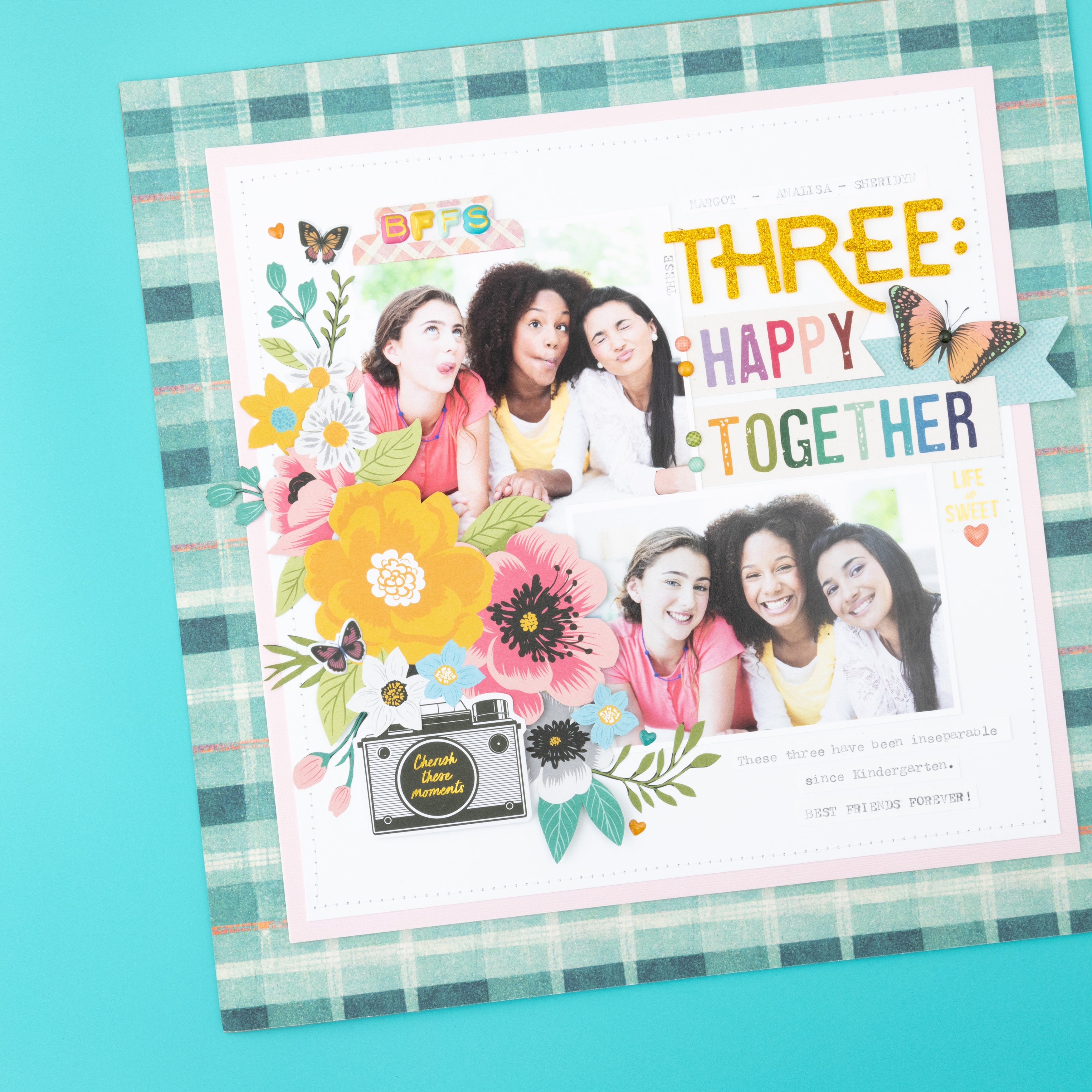 American Crafts April And Ivy Thickers Stickers - Alpha, Gold Glitter - 141 pieces