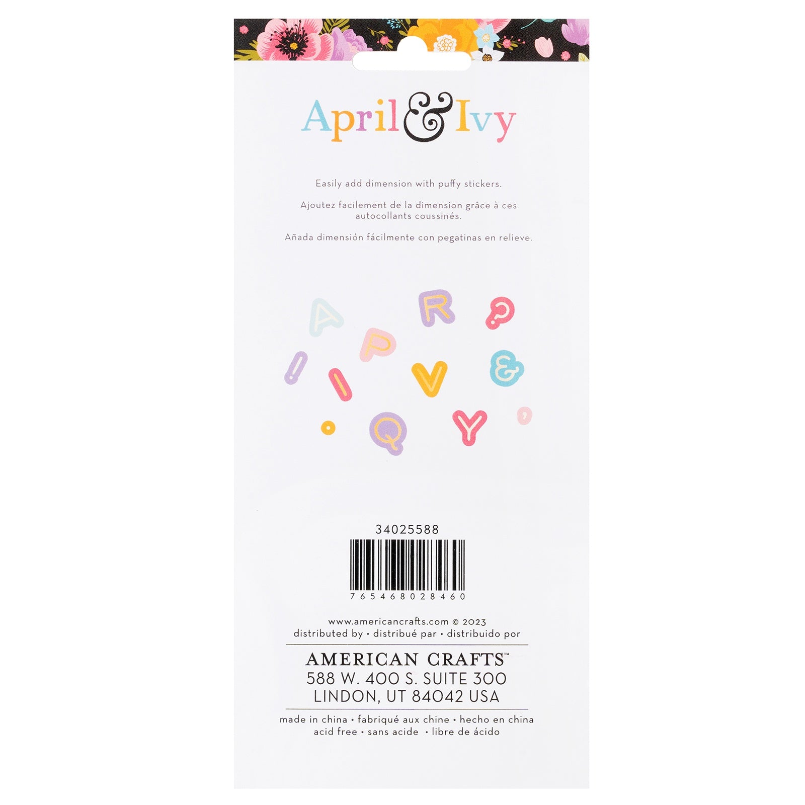 American Crafts April And Ivy Puffy Stickers