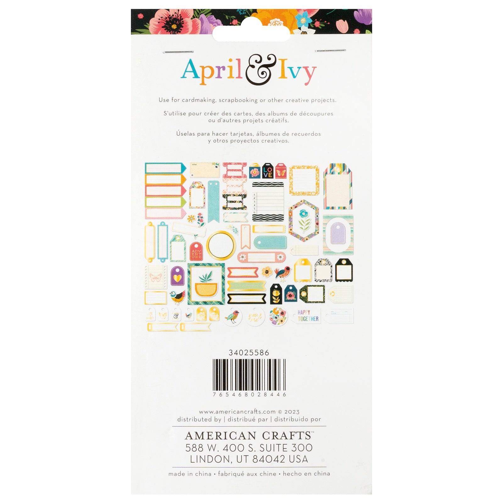 American Crafts April And Ivy Ephemera Die Cuts 60 Pack - Journaling, Gold Foil