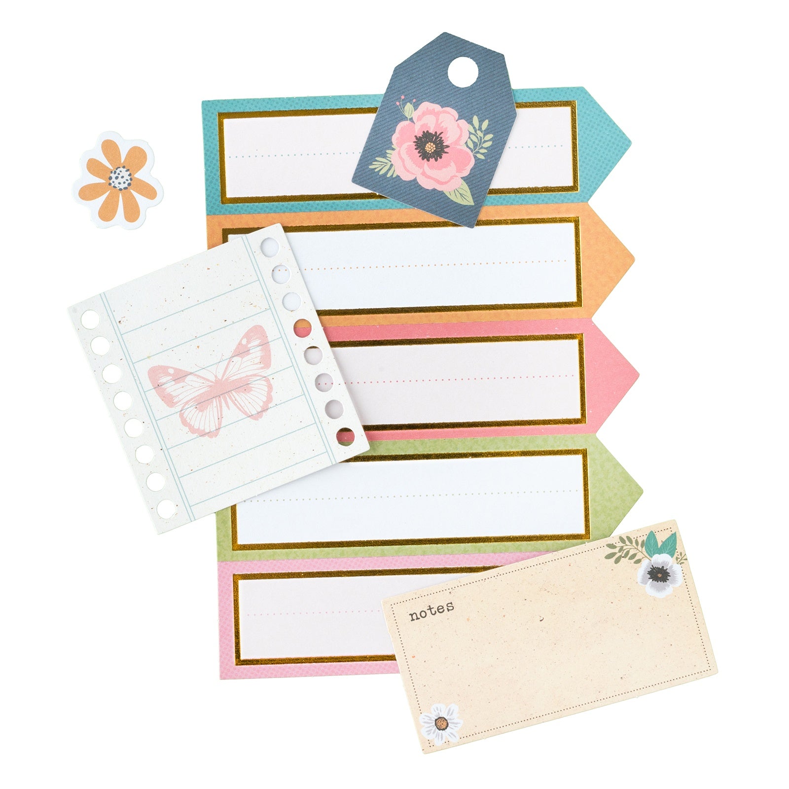 American Crafts April And Ivy Ephemera Die Cuts 60 Pack - Journaling, Gold Foil