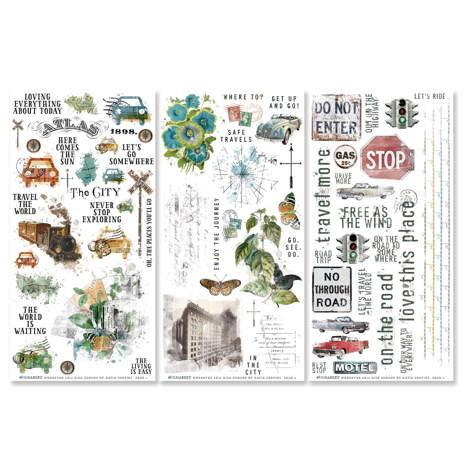 49 And Market Rub-On Transfer Set