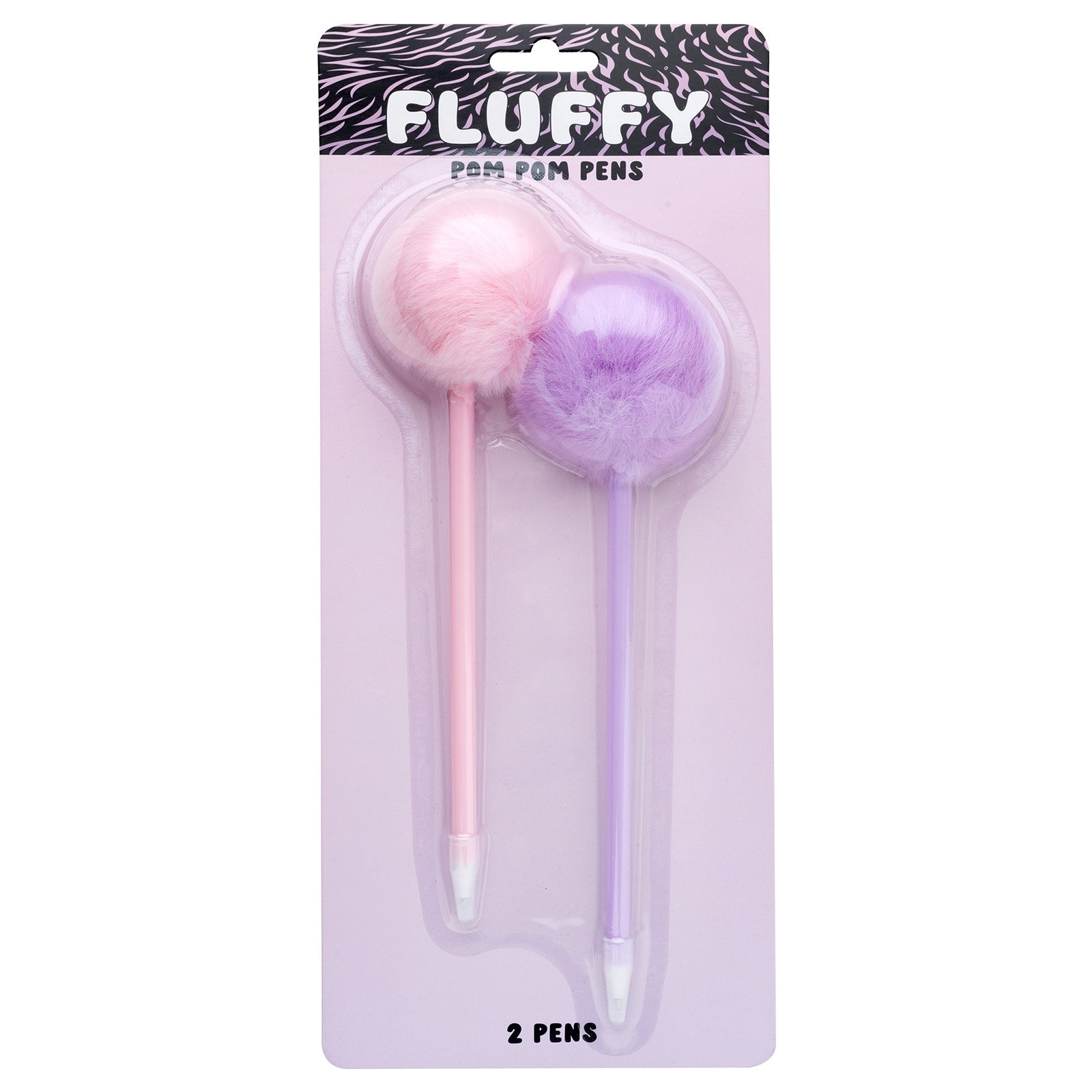 American Crafts Fluffy Pom Pom Pens - Pink & Purple,  2 Pack