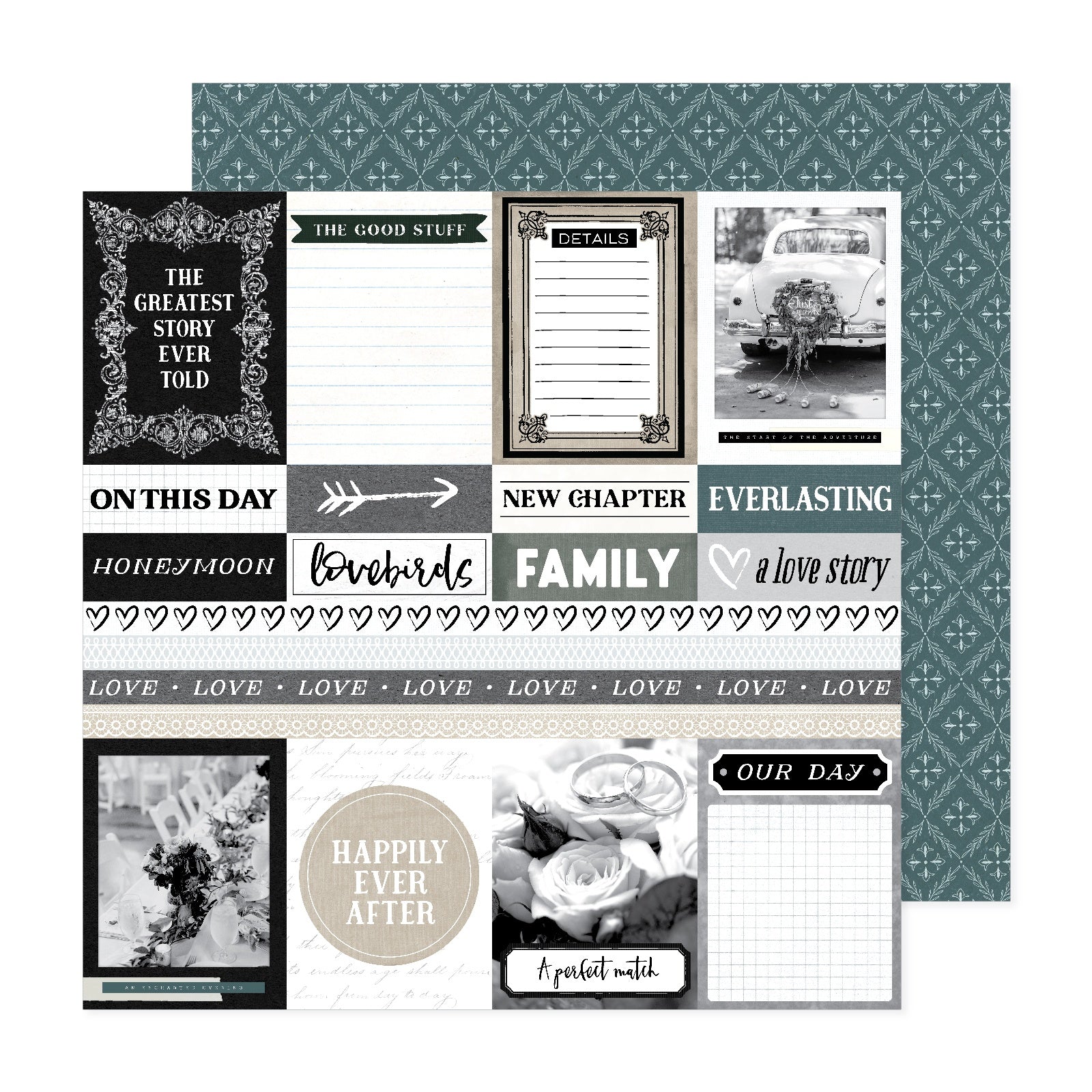 A Perfect Match 12x12" Double-Sided Cardstock, 25 sheets - Available in Assorted Styles