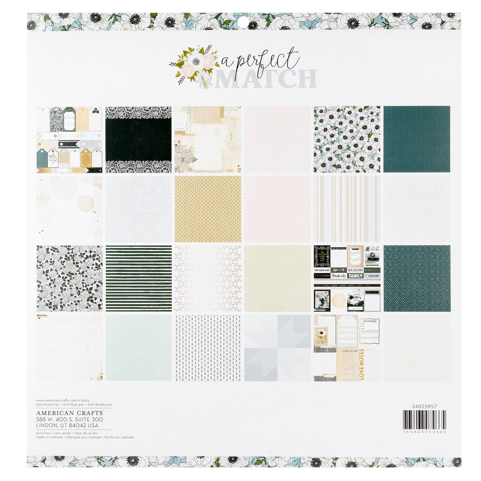 A Perfect Match Double-Sided 12x12" Paper Pad