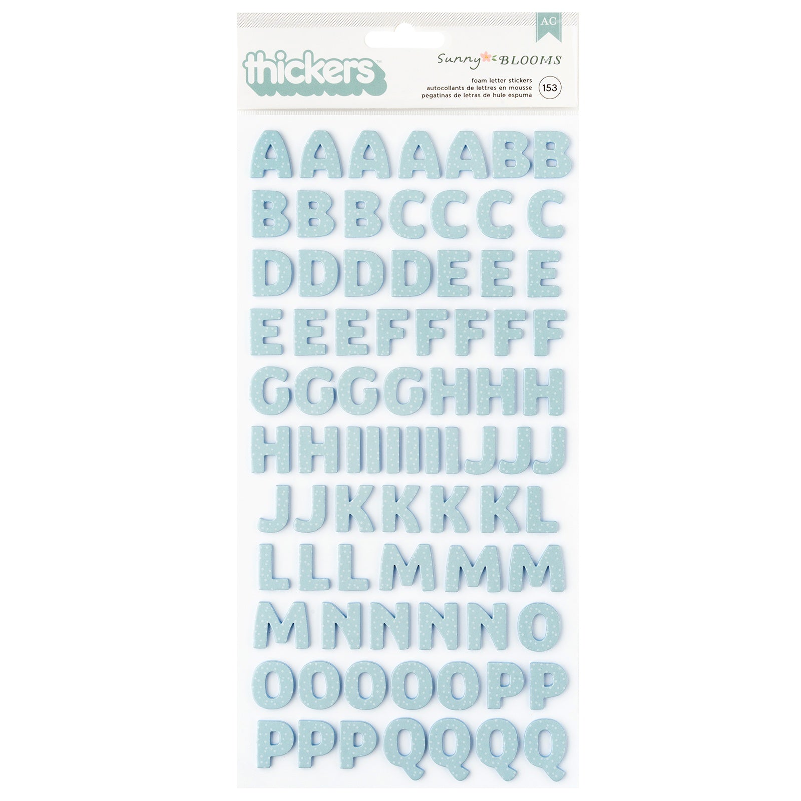 Pebbles Sunny Bloom Thickers Stickers - Alpha, Foam,  153 Pieces
