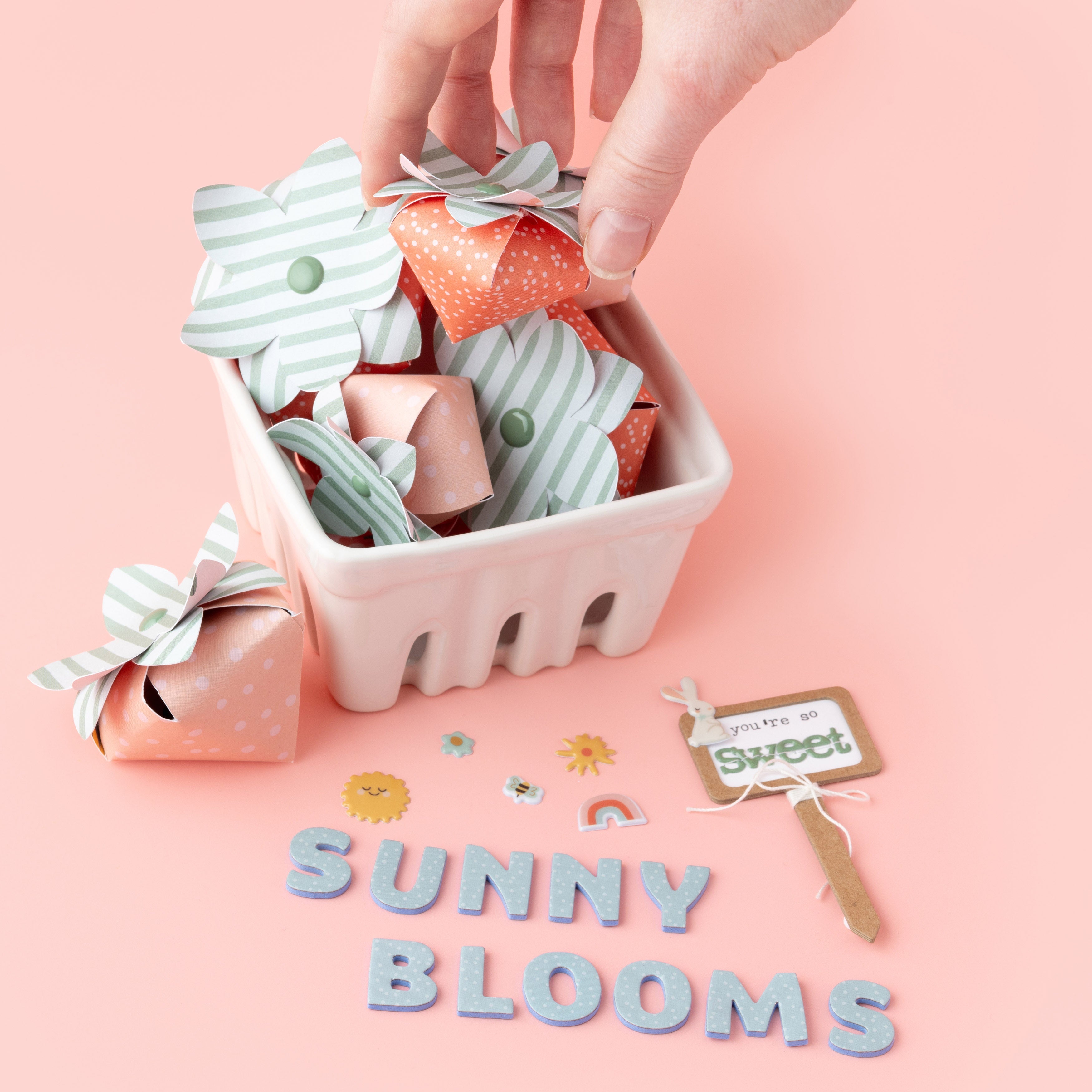 Pebbles Sunny Bloom Thickers Stickers - Alpha, Foam,  153 Pieces