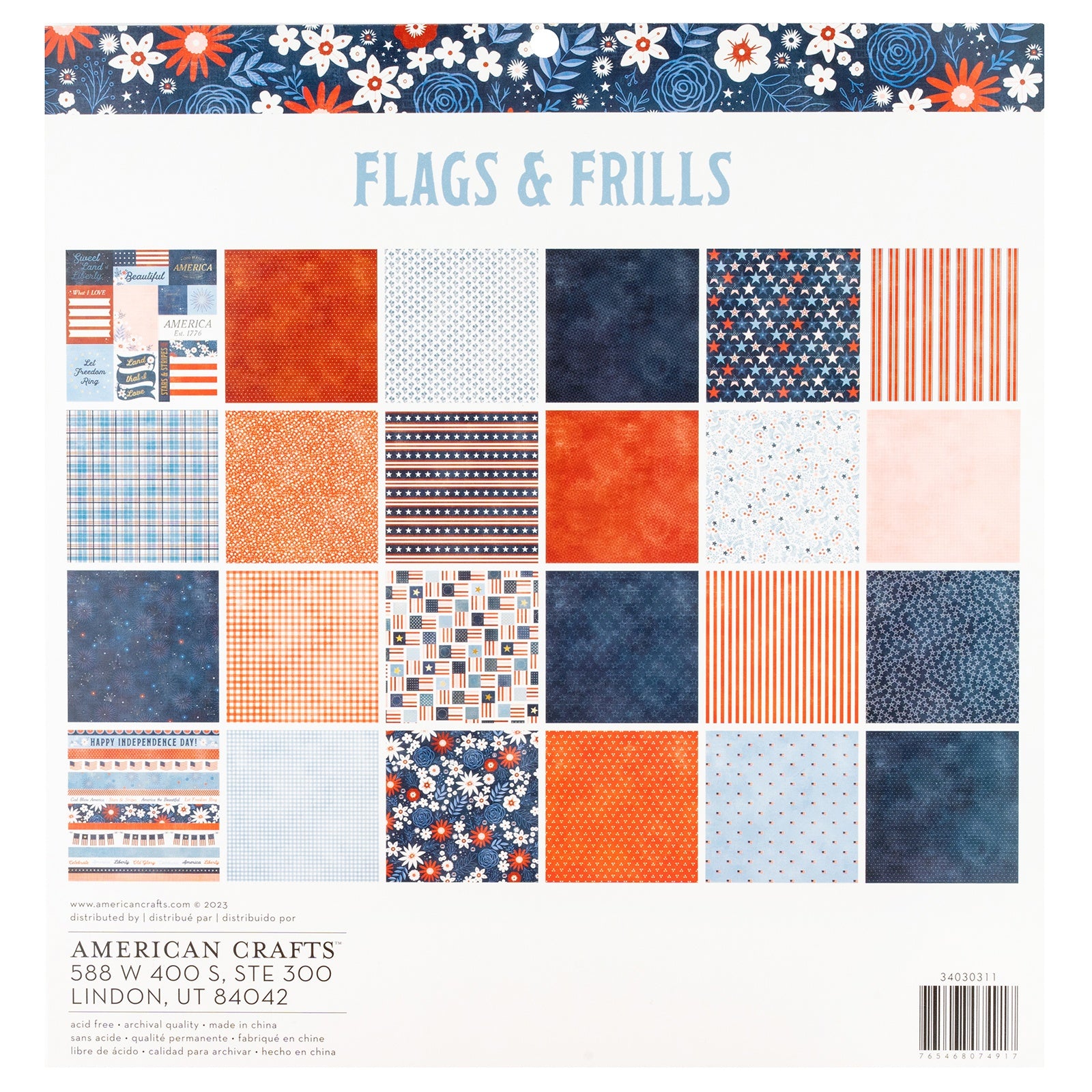 Flags And Frills 12x12" Double-Sided Paper Pad