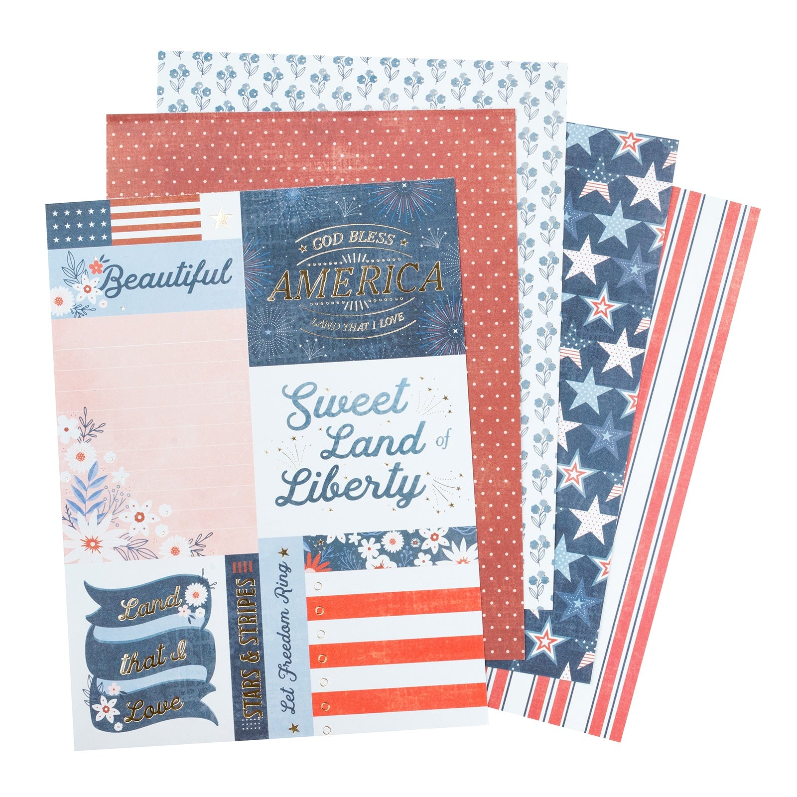 Flags And Frills 6x8" Paper Pad with Gold Foil