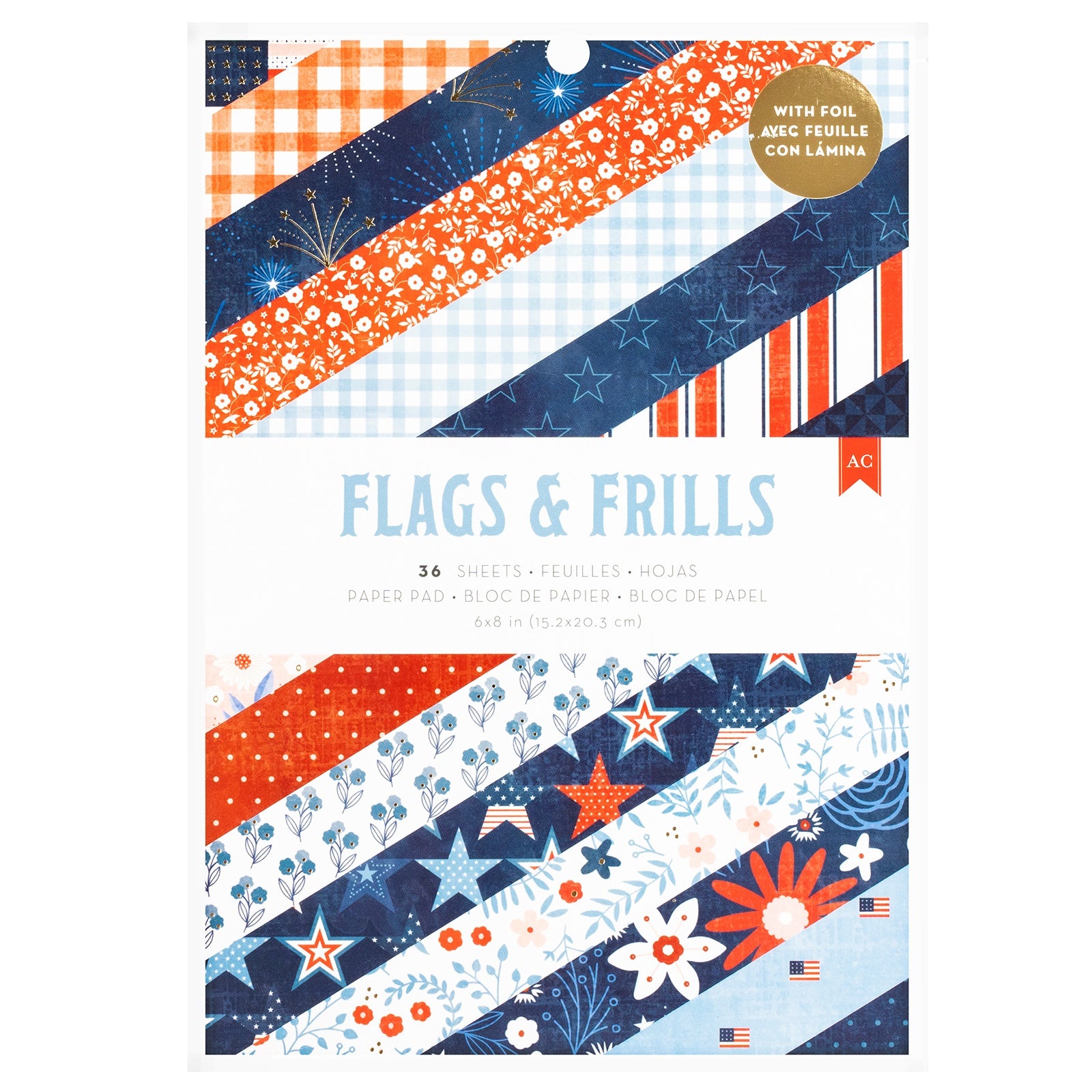 Flags And Frills 6x8" Paper Pad with Gold Foil