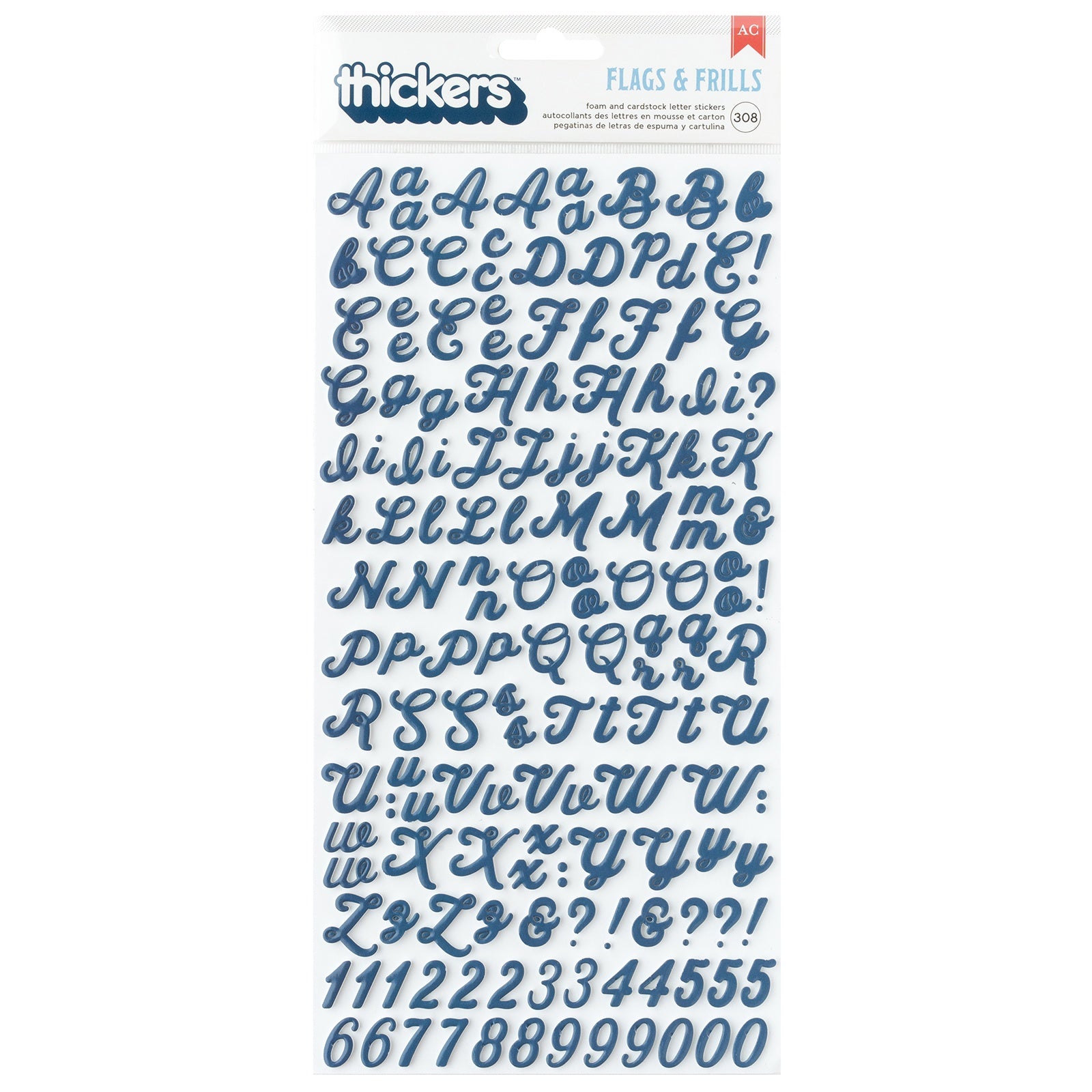 Flags And Frills Thickers Puffy Alphabet Stickers - 308 pcs
