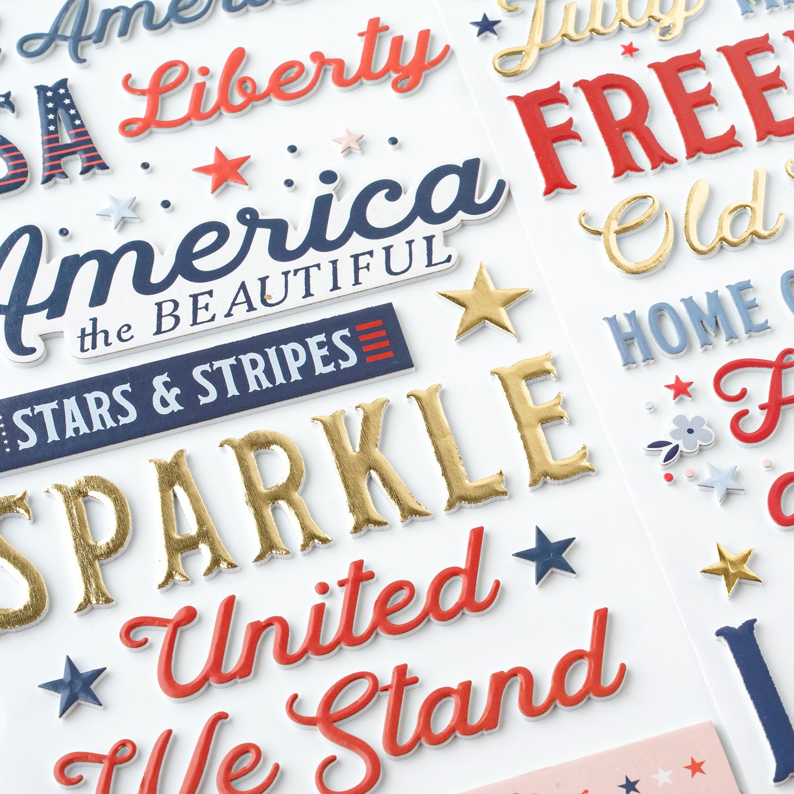 Flags And Frills Thickers Gold Foil Phrase Stickers - 109 pcs