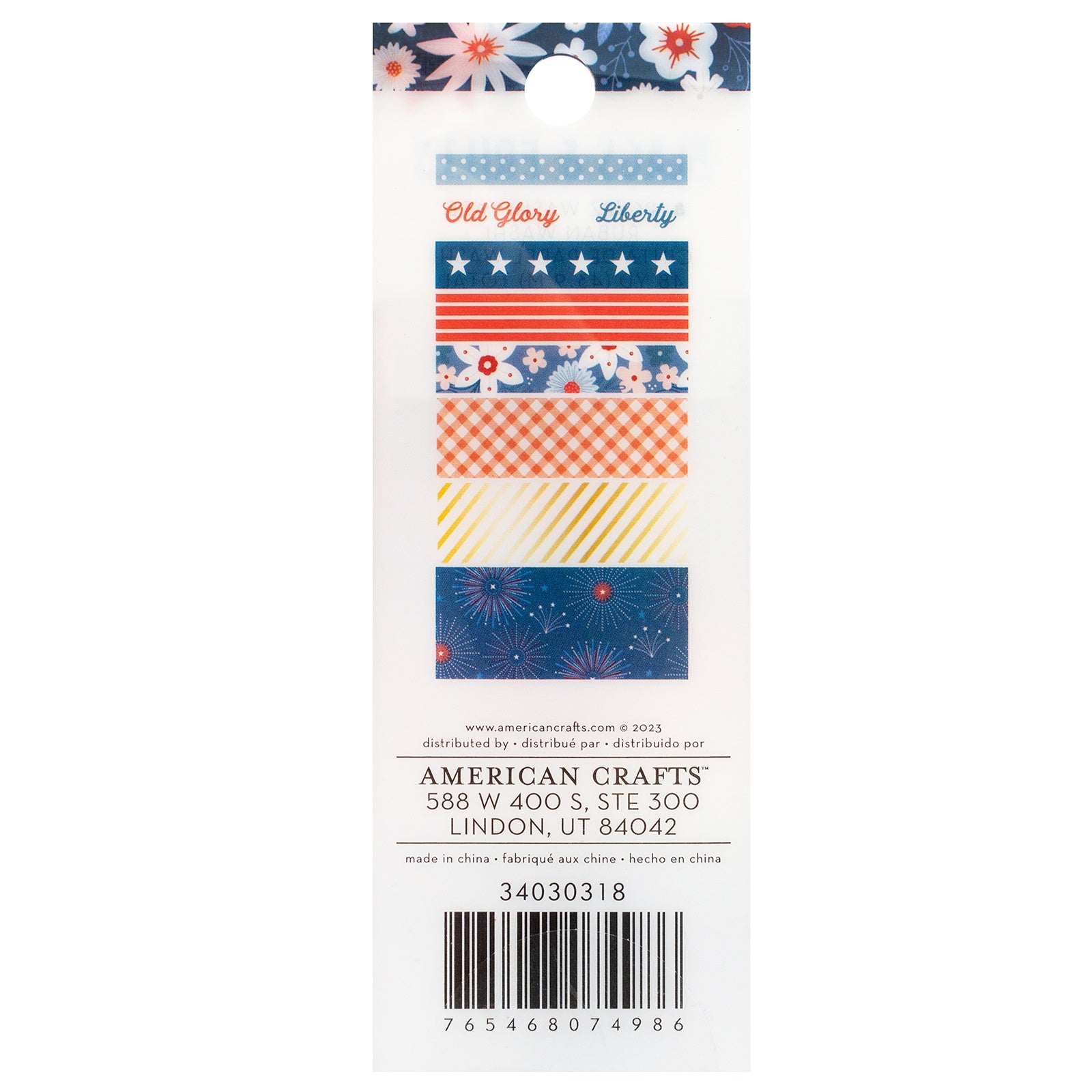 American Crafts Flags And Frills Gold Foil Washi Tape - 8 Pack