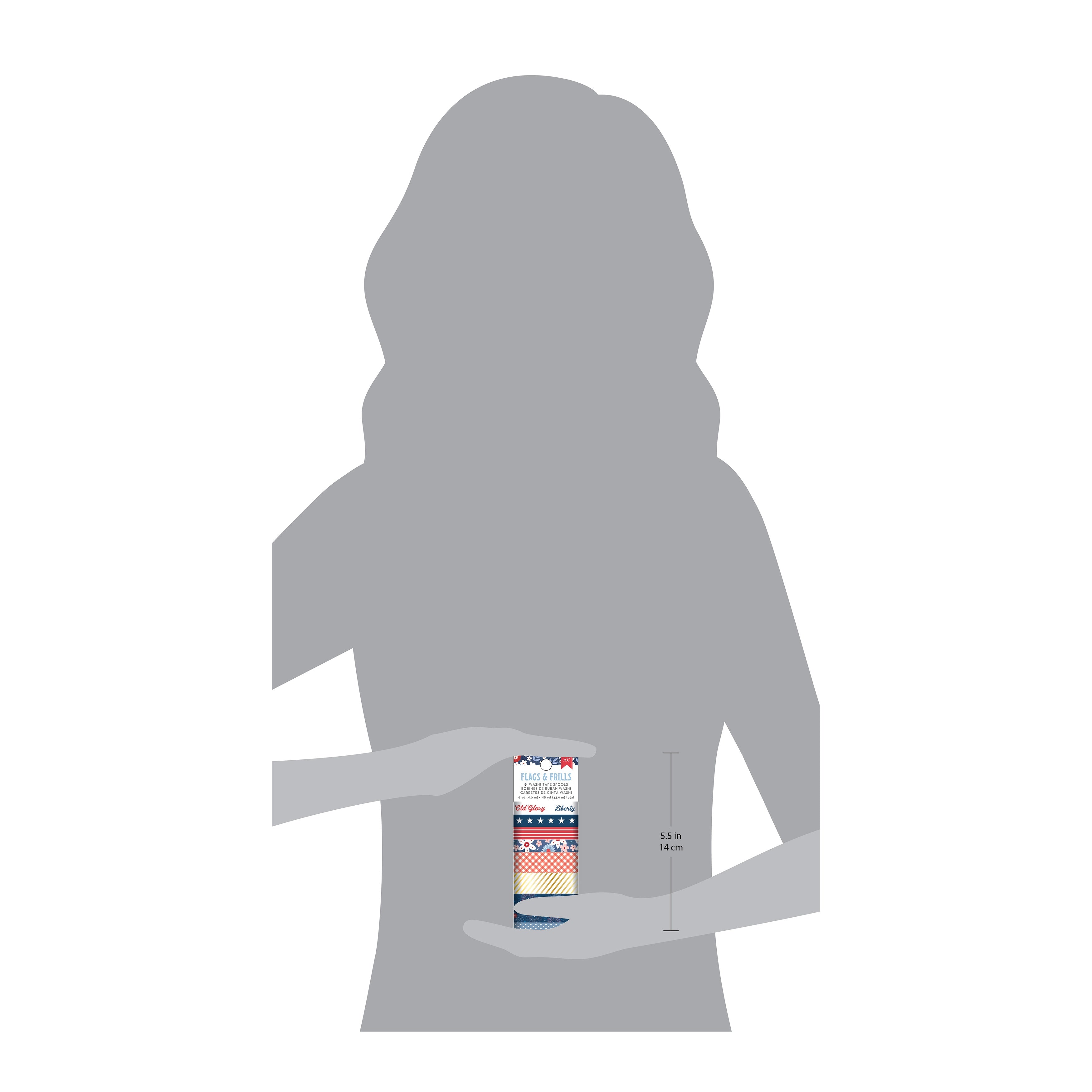 American Crafts Flags And Frills Gold Foil Washi Tape - 8 Pack