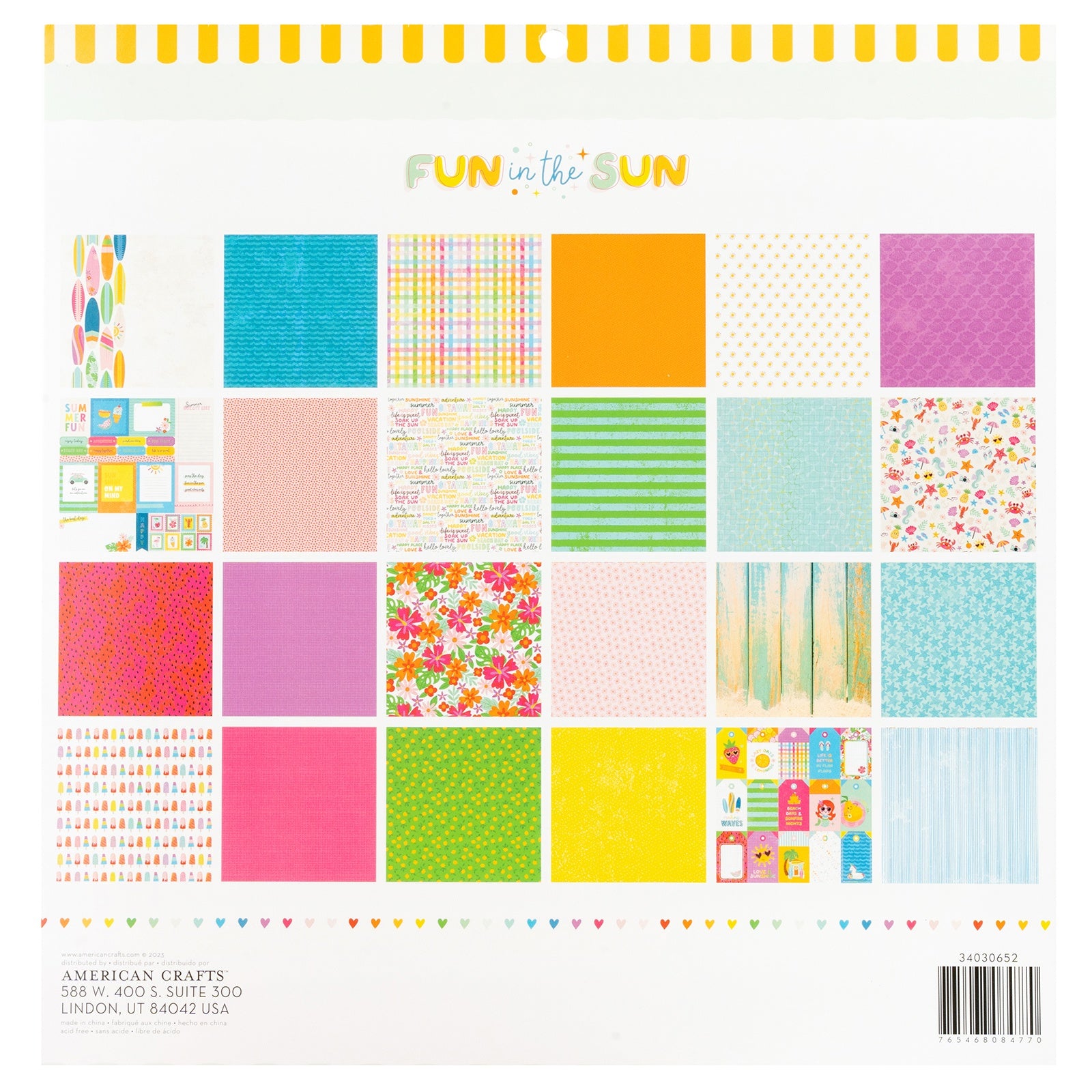 Pebbles Fun in the Sun Double-Sided 12x12" Paper Pad
