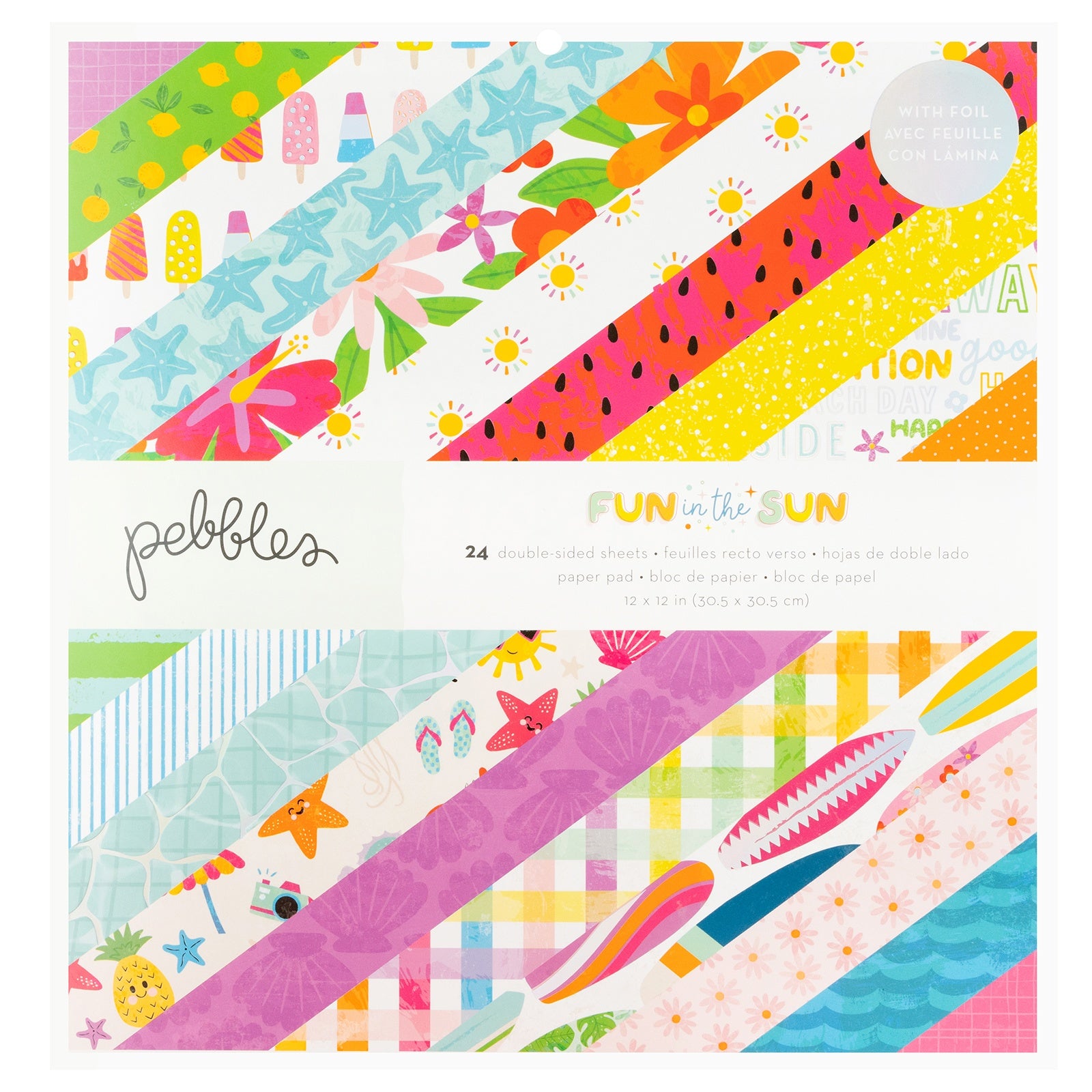 Pebbles Fun in the Sun Double-Sided 12x12" Paper Pad