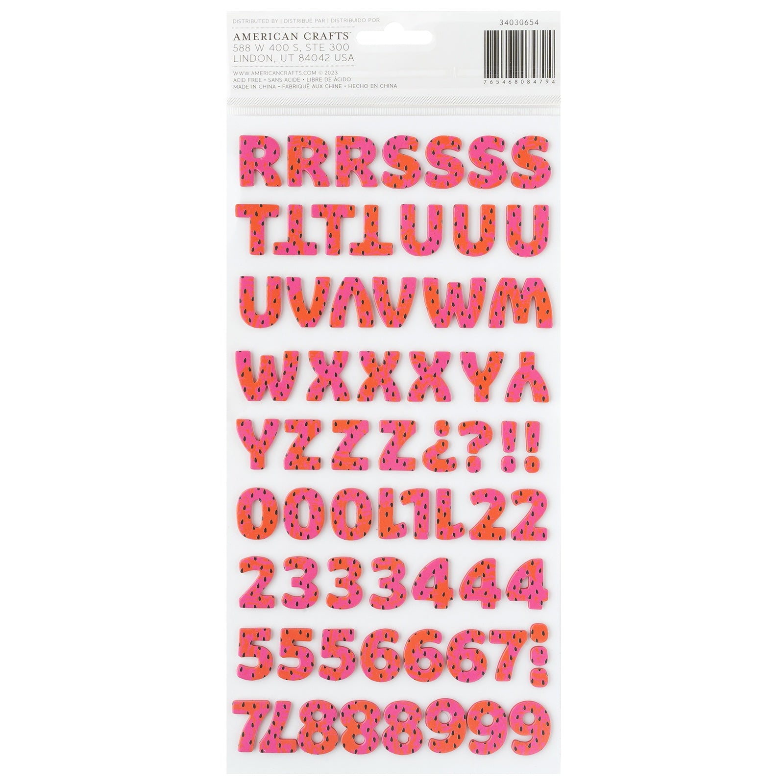 Pebbles Fun In The Sun Thickers Stickers - Foam Alpha,  137 Pieces