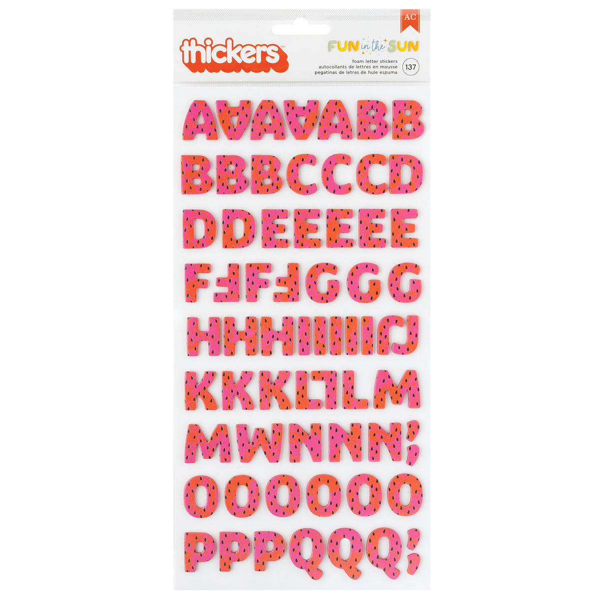 Pebbles Fun In The Sun Thickers Stickers - Foam Alpha, 137 Pieces ...