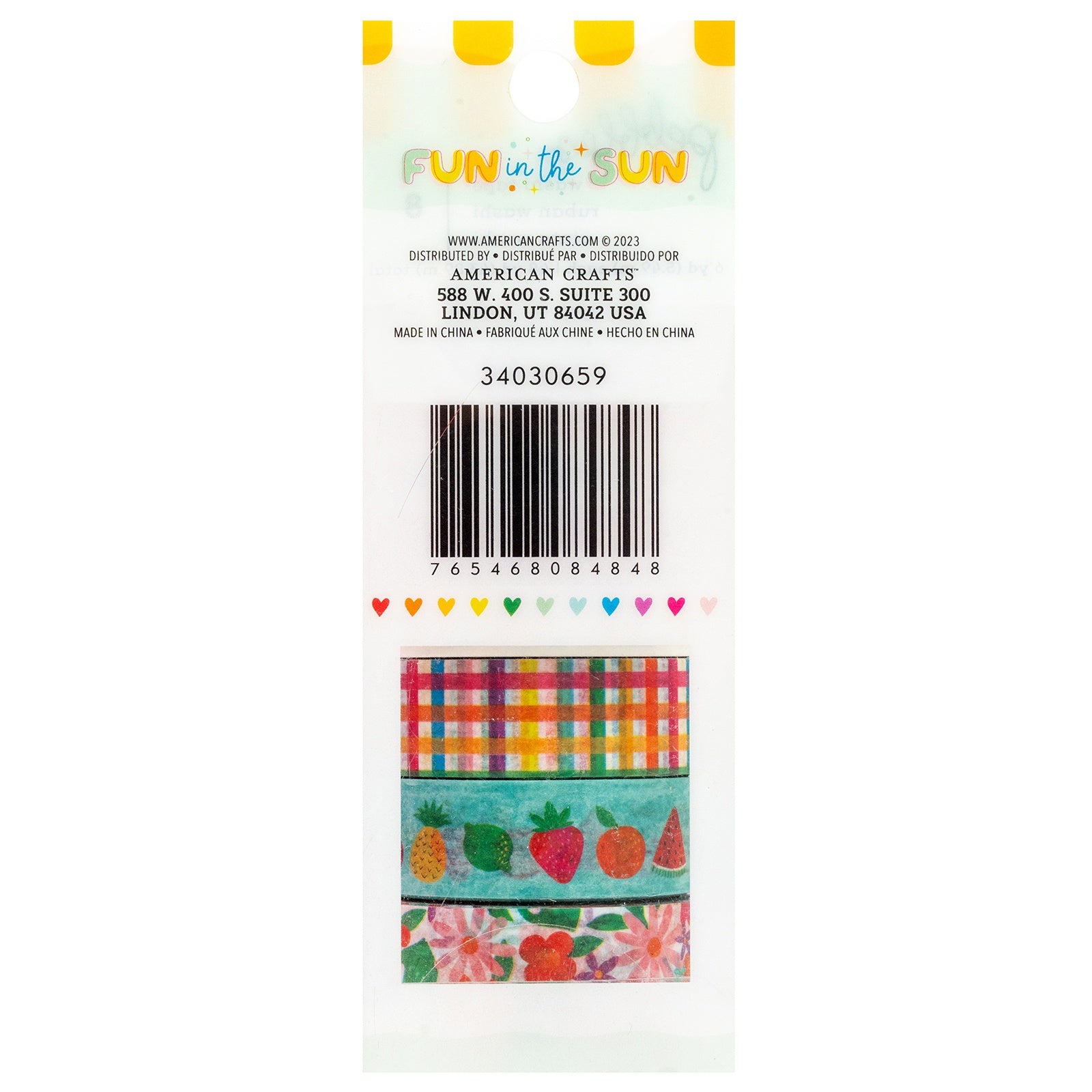 Pebbles Fun In The Sun Washi Tape - 8 Pack