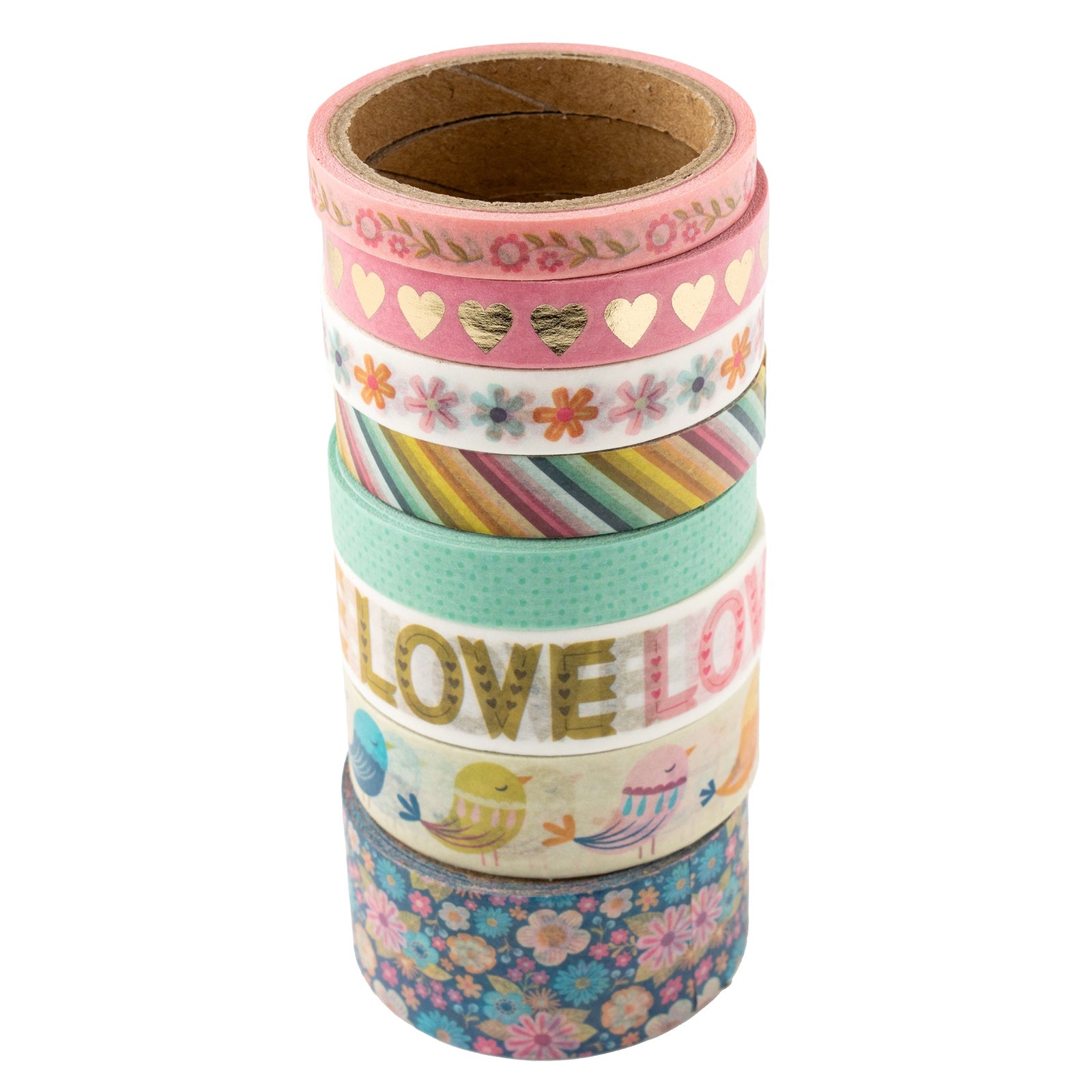 Pink Paislee Joyful Notes Washi Tape - 8 Pack