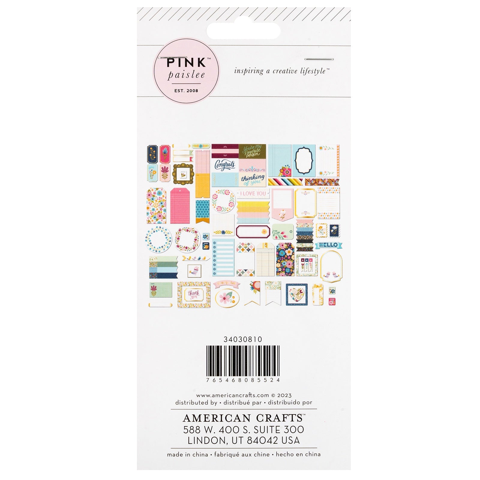 Pink Paislee Joyful Notes Ephemera Die Cuts - Vellum And Gold Foil Journaling