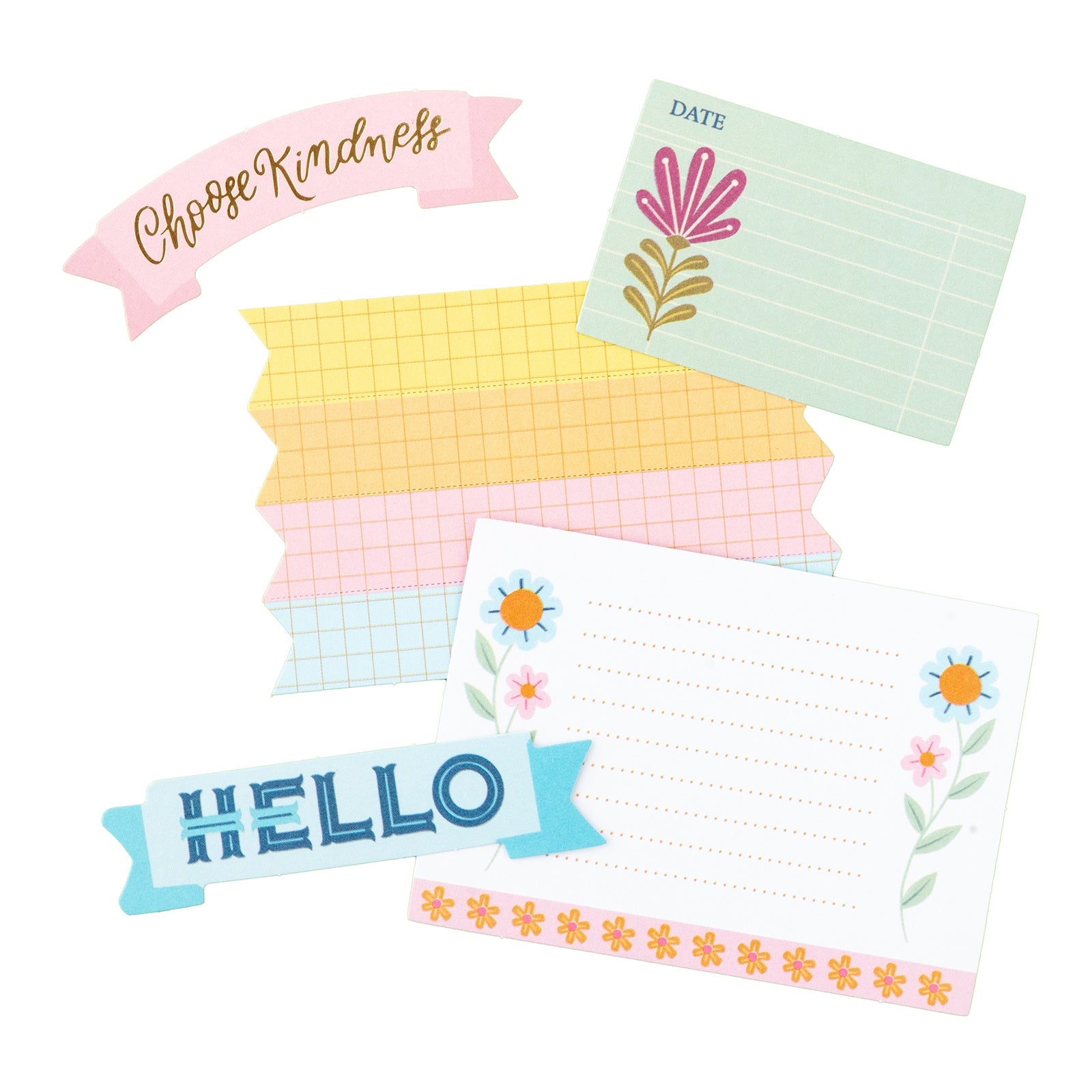 Pink Paislee Joyful Notes Ephemera Die Cuts - Vellum And Gold Foil Journaling