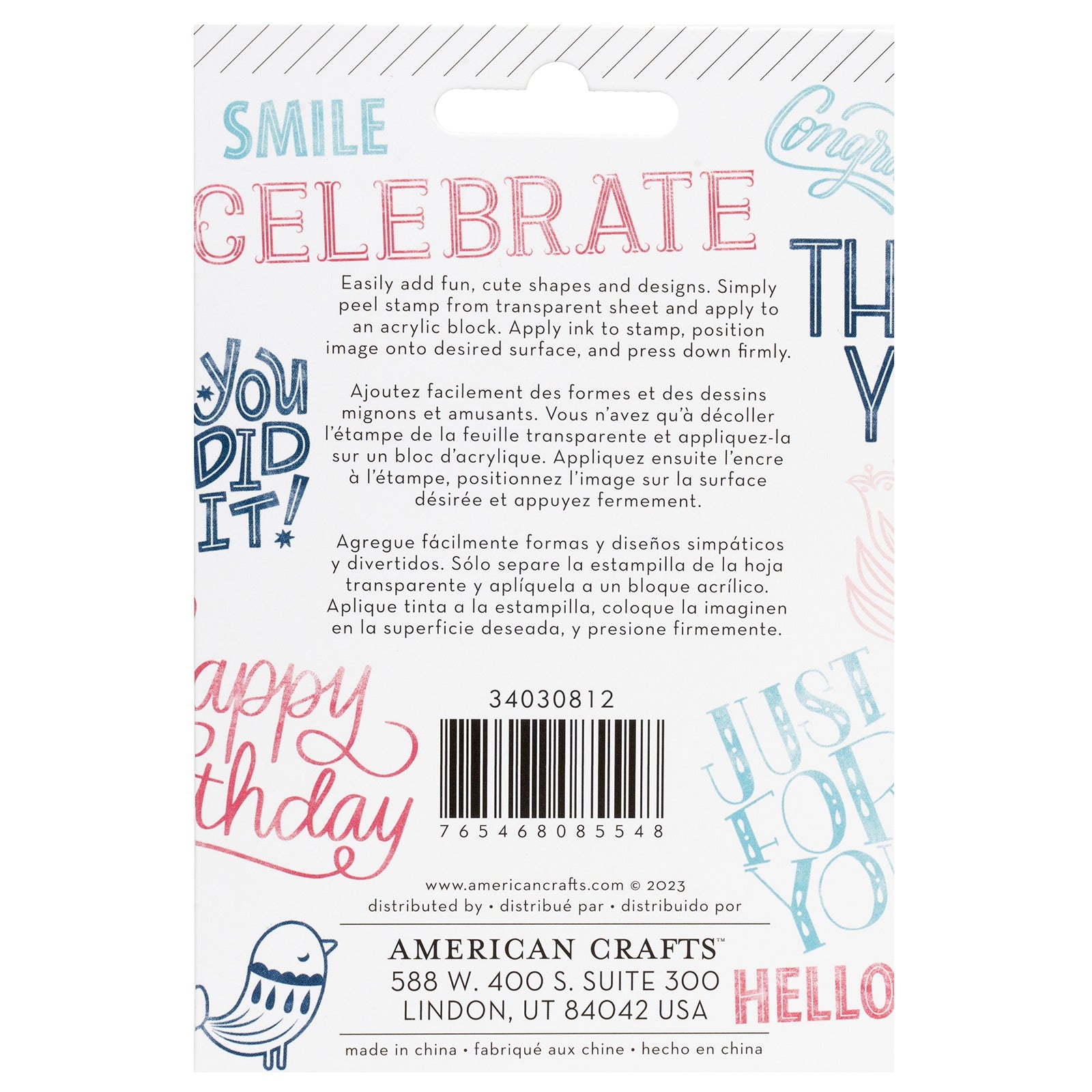 Pink Paislee Joyful Notes Clear Stamps - 10 Pieces