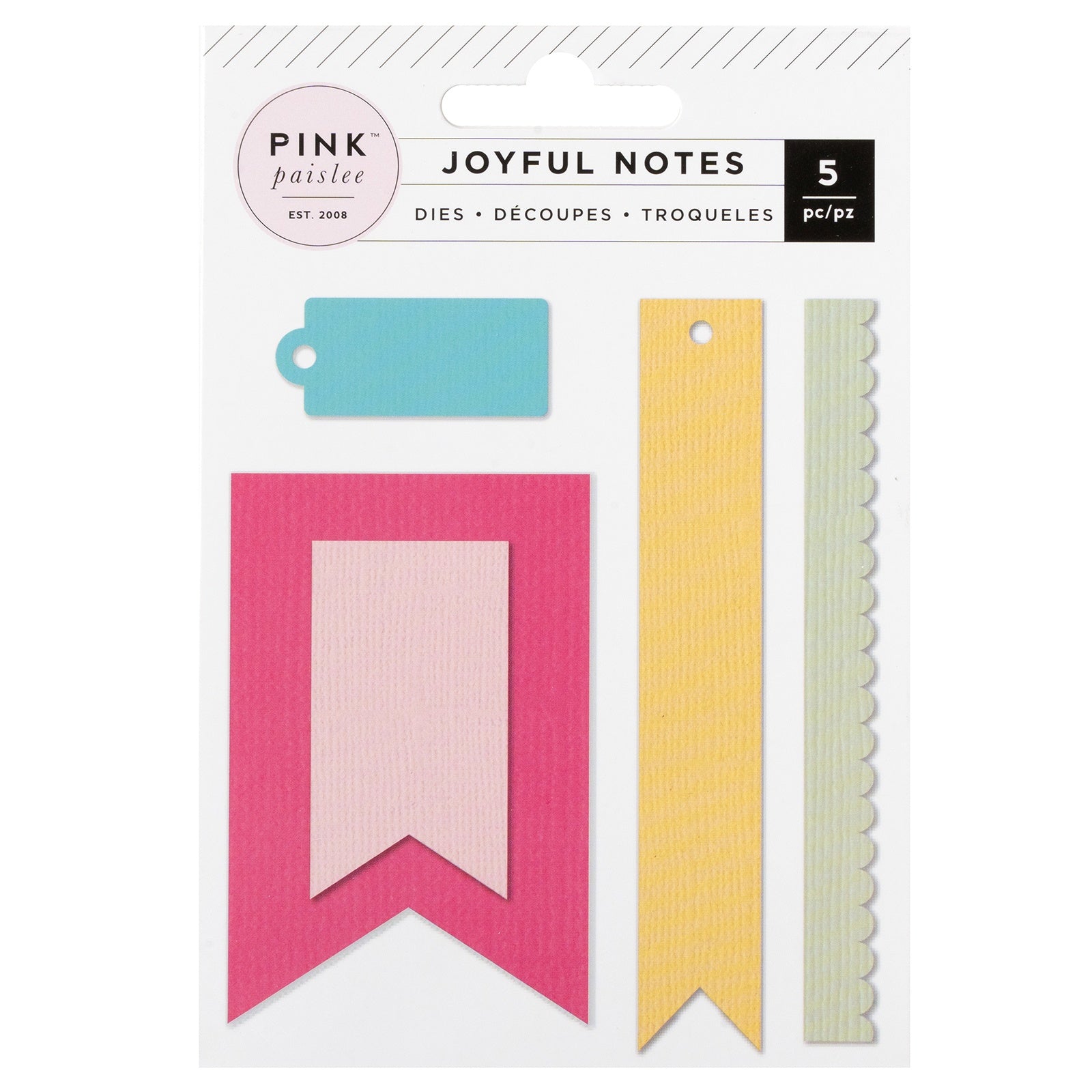 Pink Paislee Joyful Notes Metal Die Set