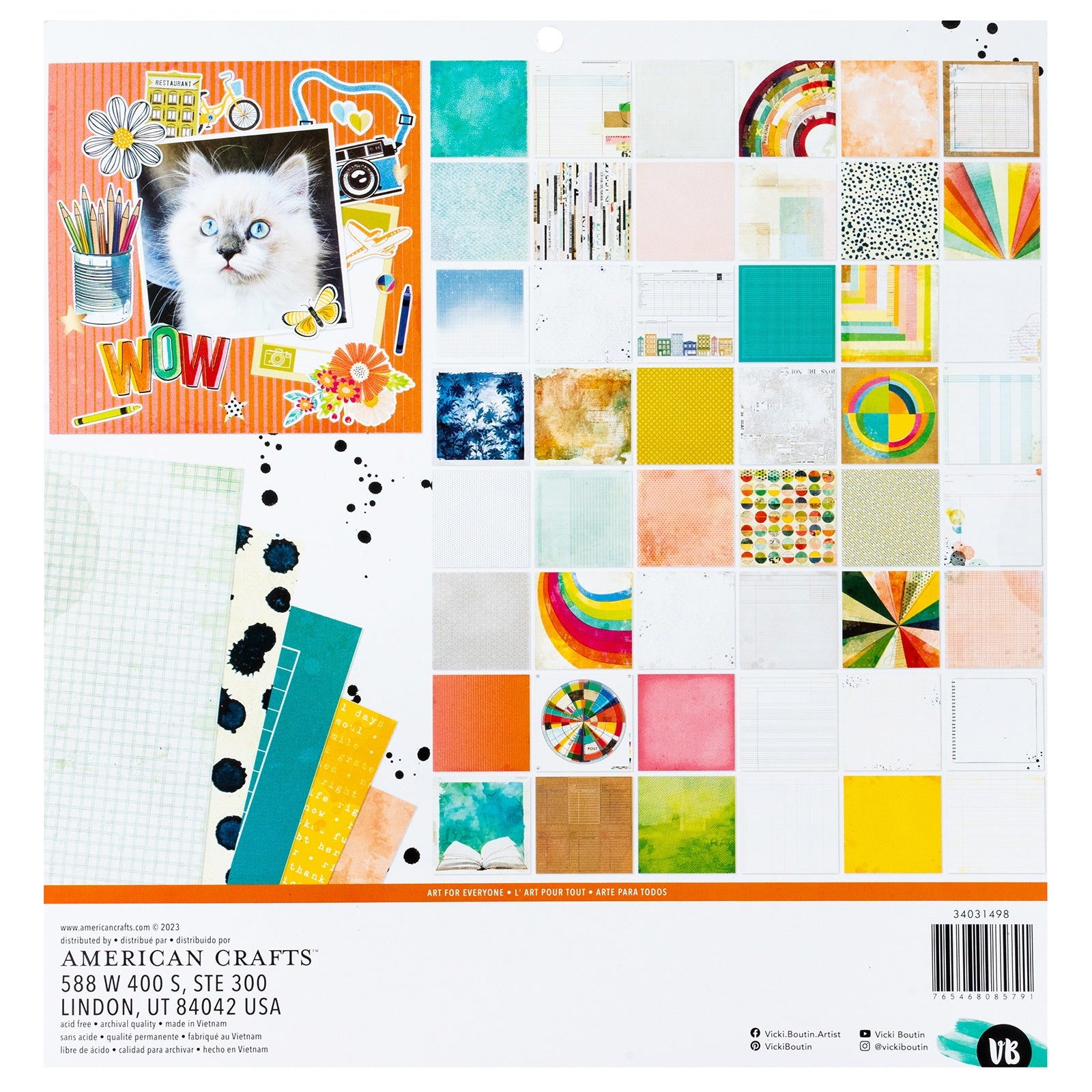 Vicki Boutin Mixed Media Double-Sided 12x12" Printed Paper Pad