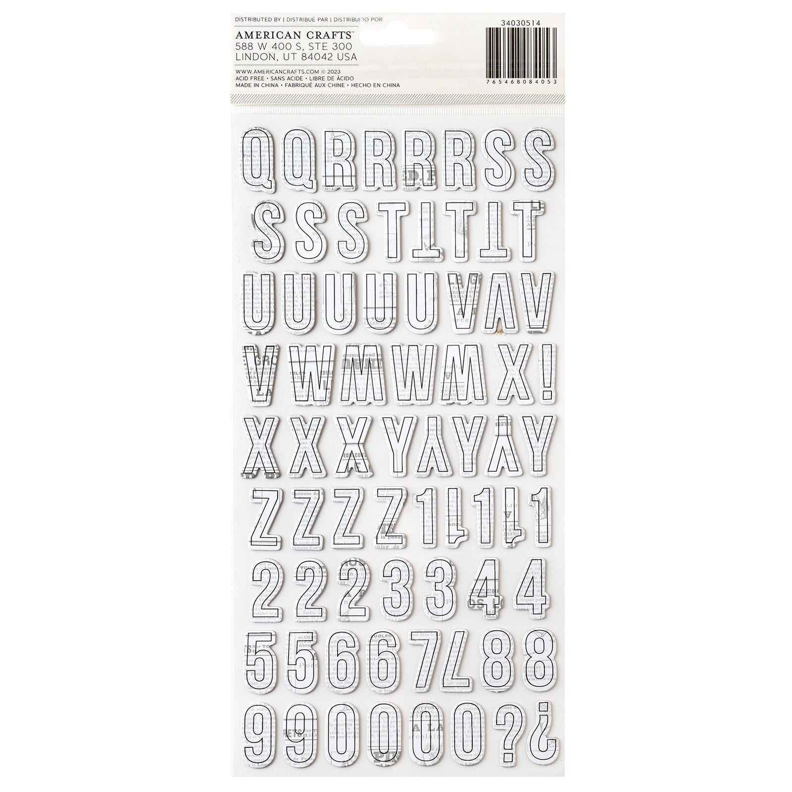 Vicki Boutin Mixed Media Alphabet Thickers Stickers