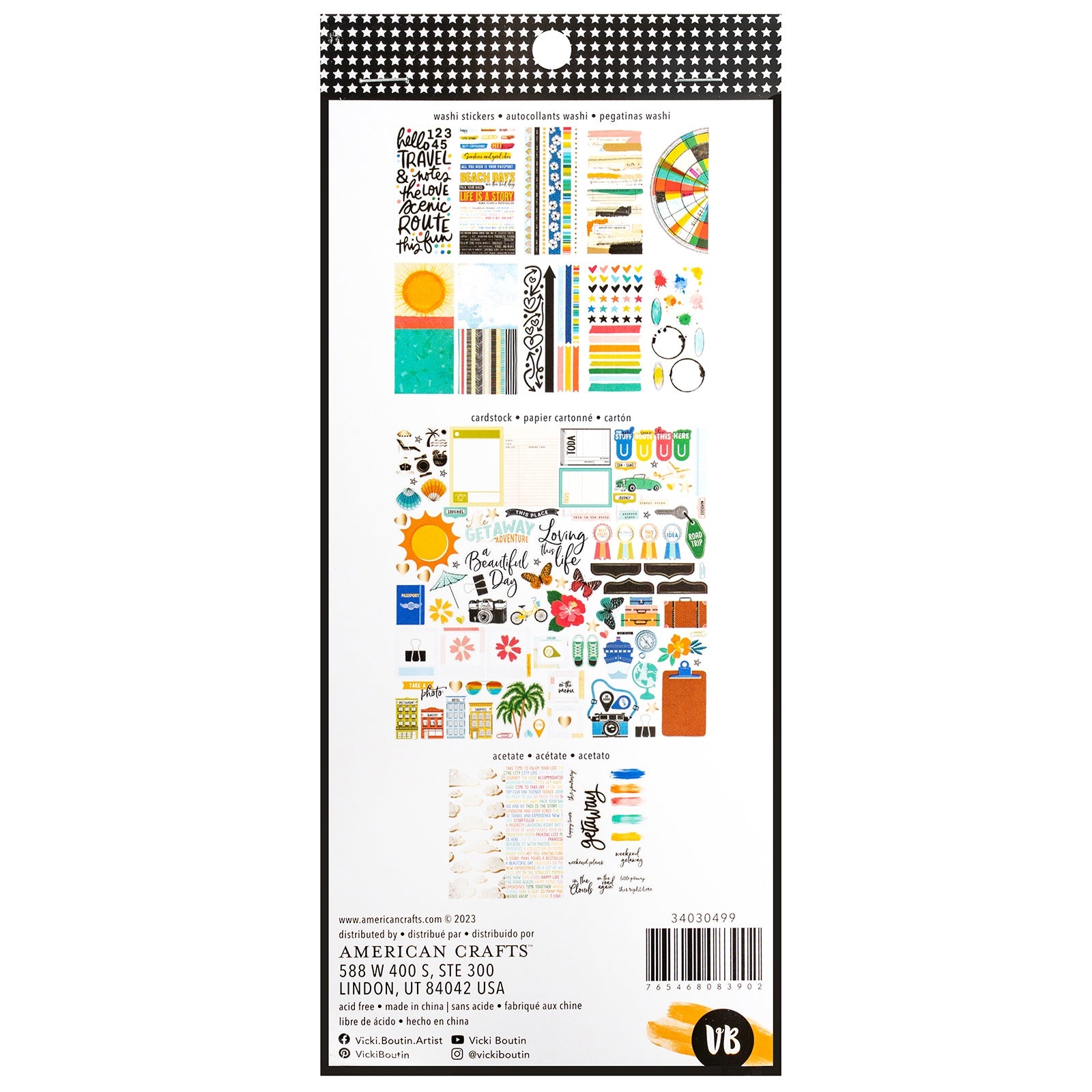 Vicki Boutin Mixed Media Ephemera Cardstock Die Cuts - Travel