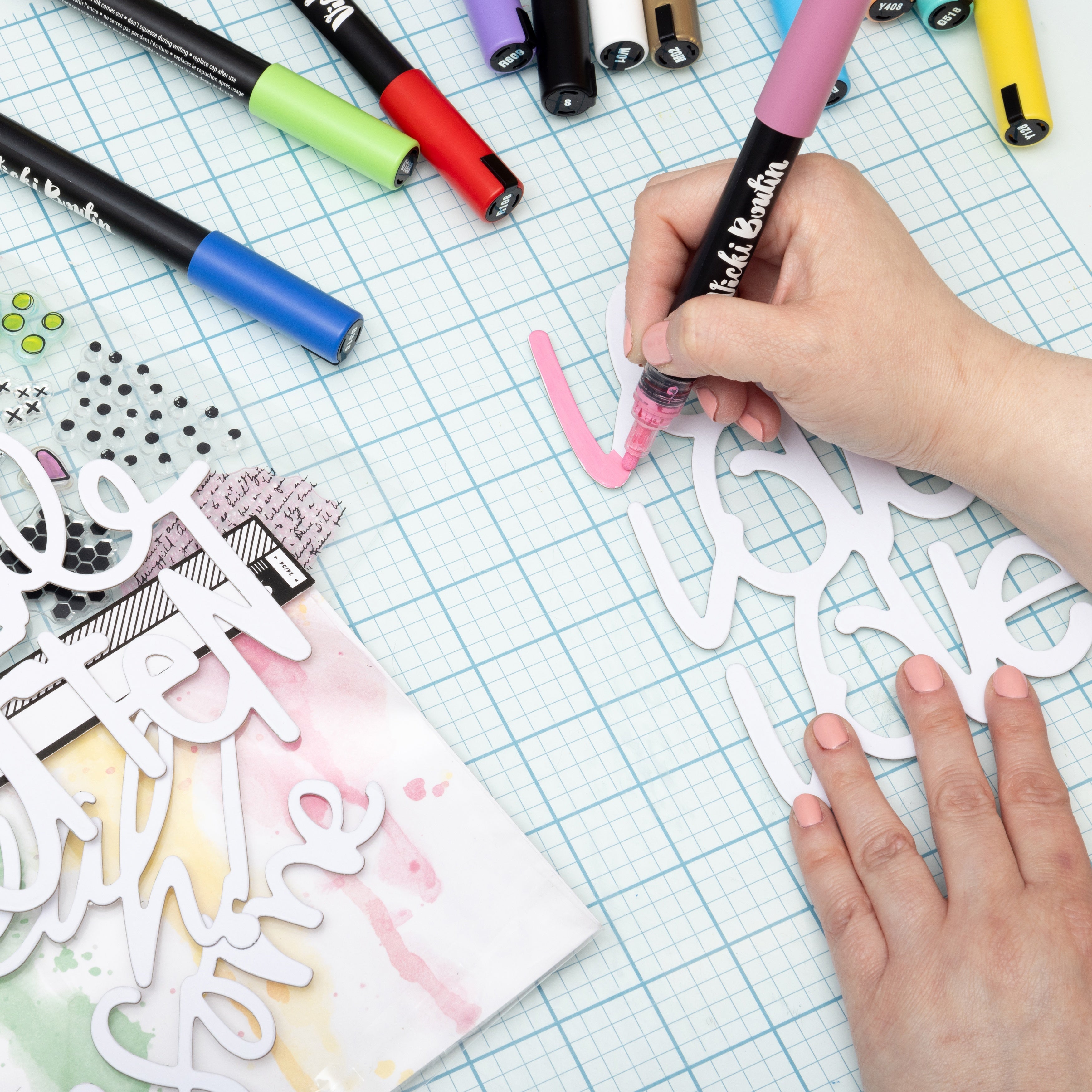 Vicki Boutin Mixed Media Chipboard Titles - 6 Pack