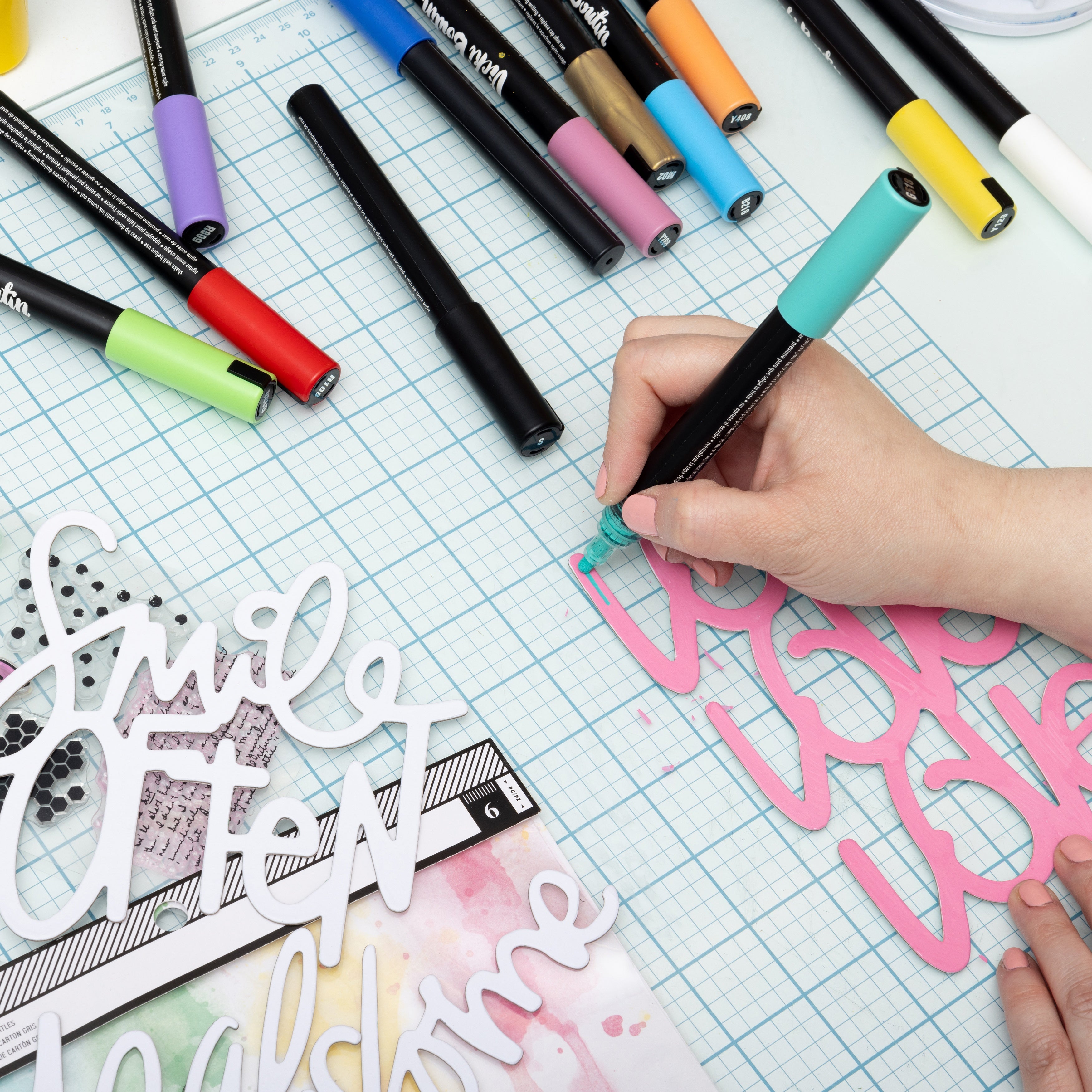 Vicki Boutin Mixed Media Chipboard Titles - 6 Pack