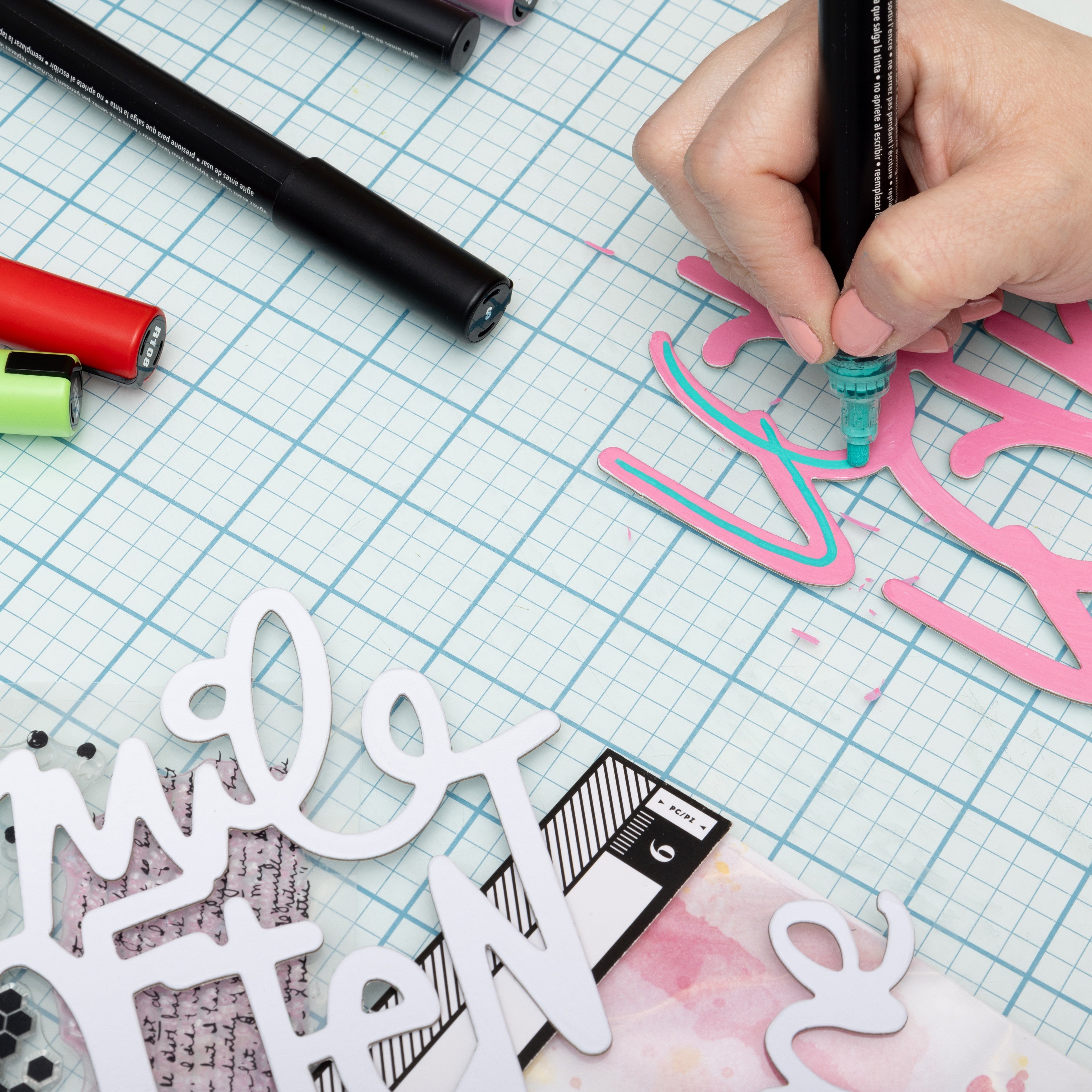 Vicki Boutin Mixed Media Chipboard Titles - 6 Pack