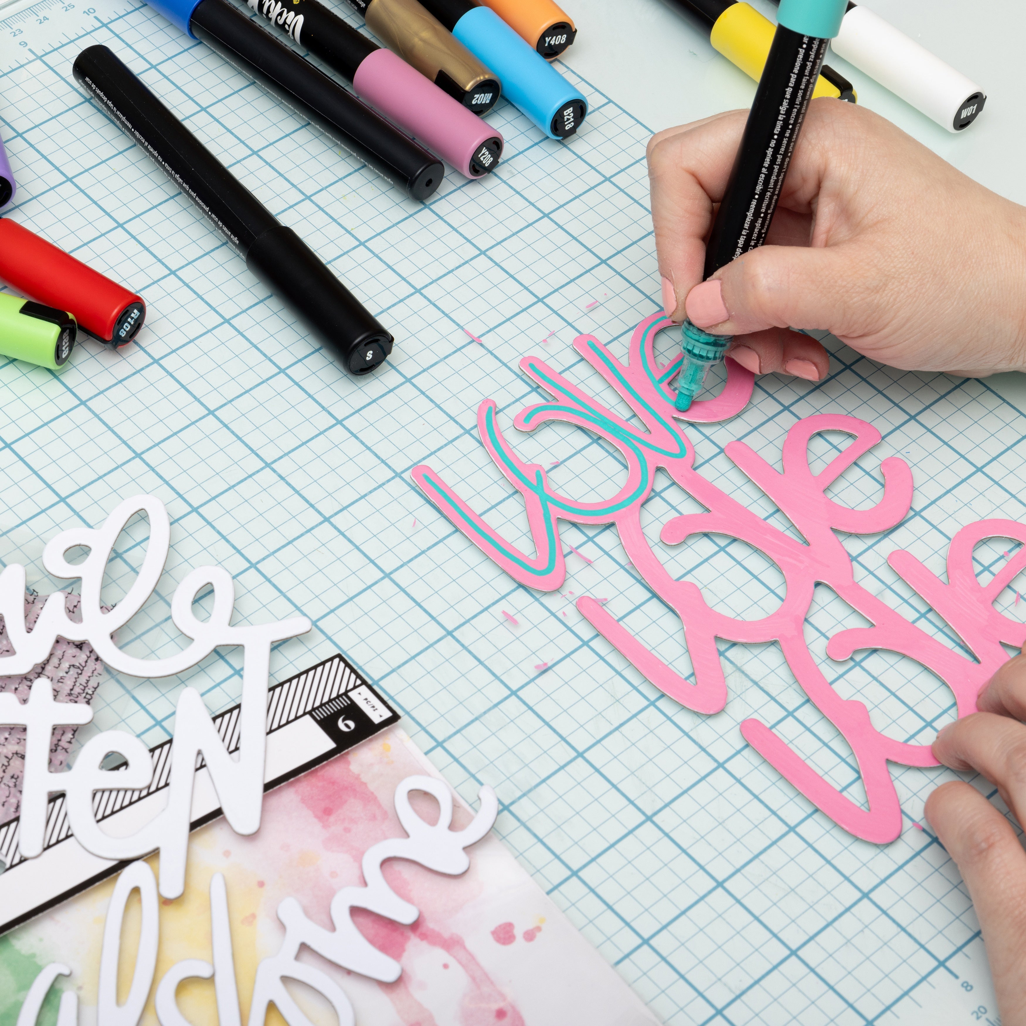 Vicki Boutin Mixed Media Chipboard Titles - 6 Pack