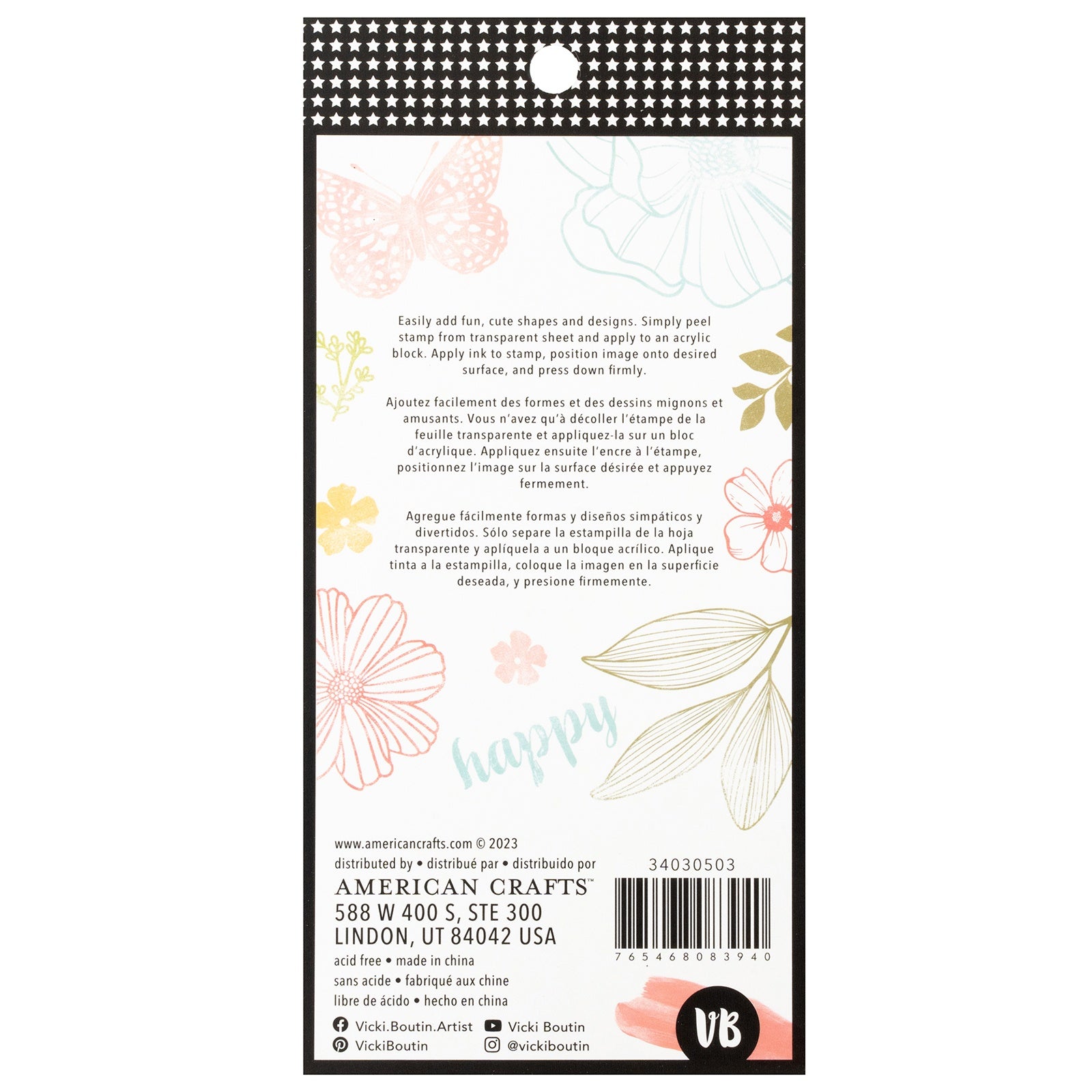 Vicki Boutin Mixed Media Floral Acrylic Stamps Set