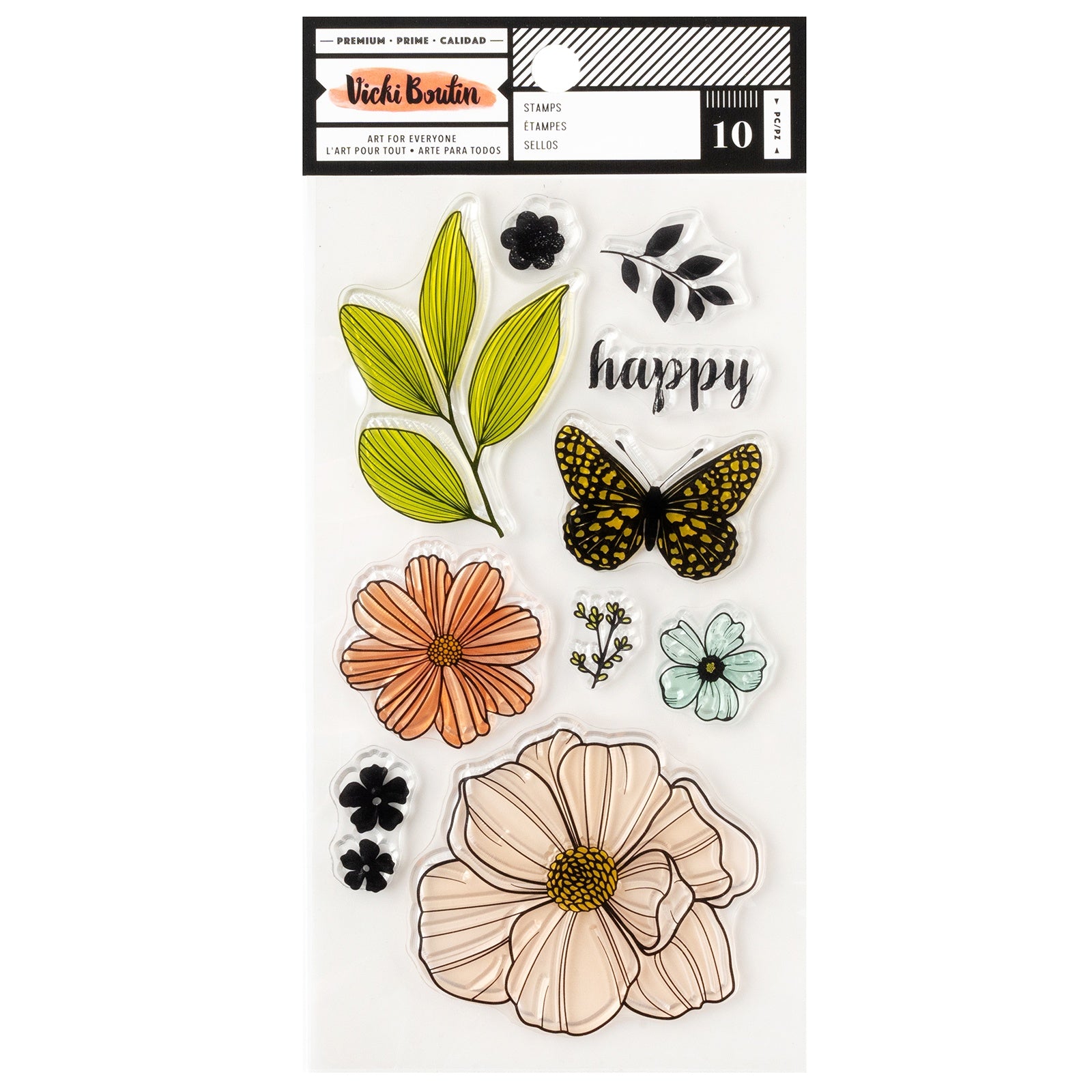 Vicki Boutin Mixed Media Floral Acrylic Stamps Set