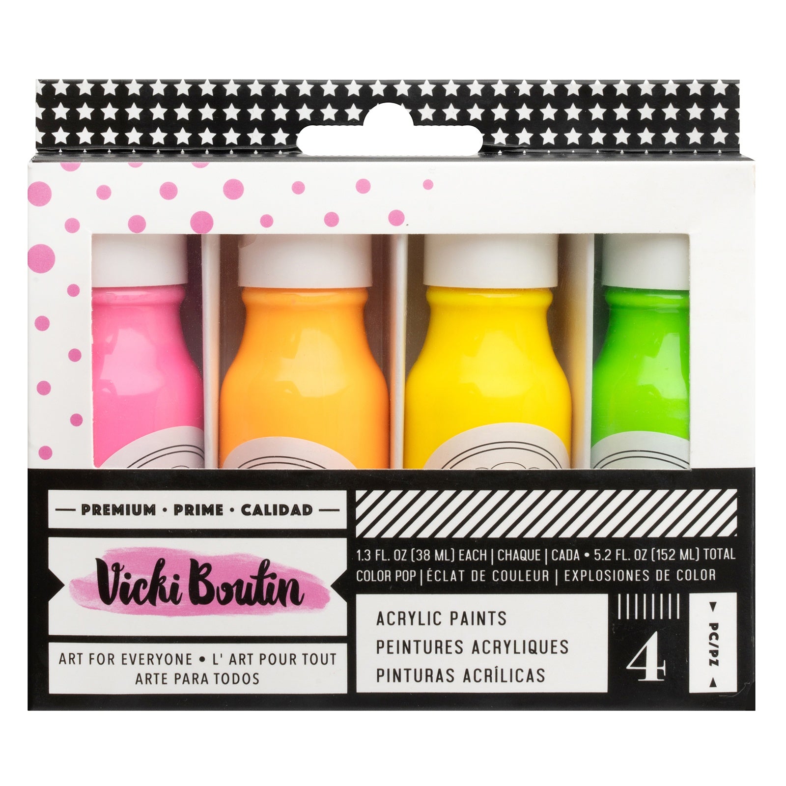 Vicki Boutin Mixed Media Acrylic Paint 4 Pack - Neon