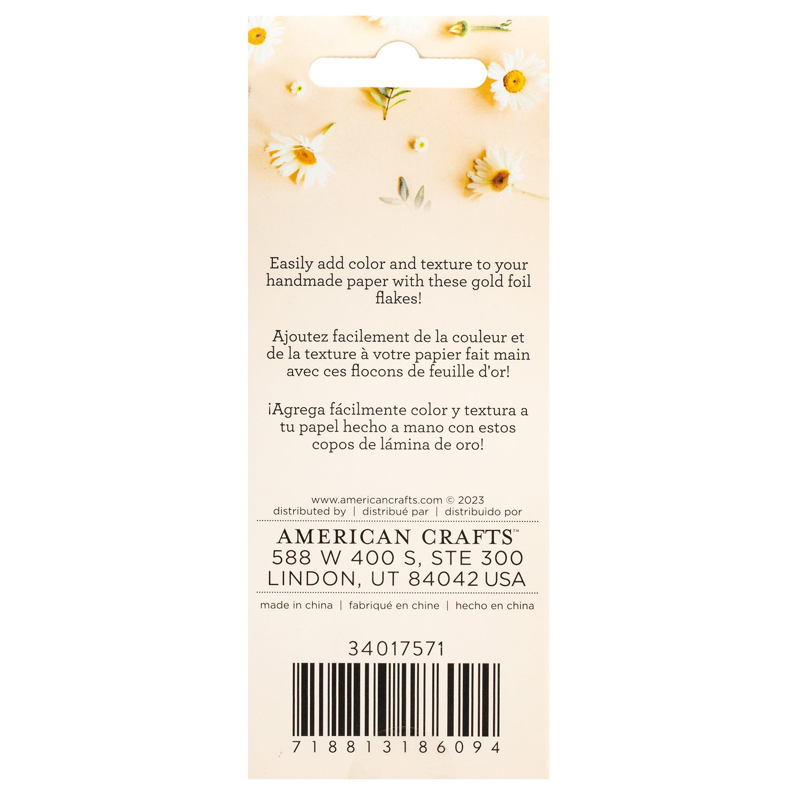 American Crafts Handmade Paper Mix-Ins - Gold Foil Flakes