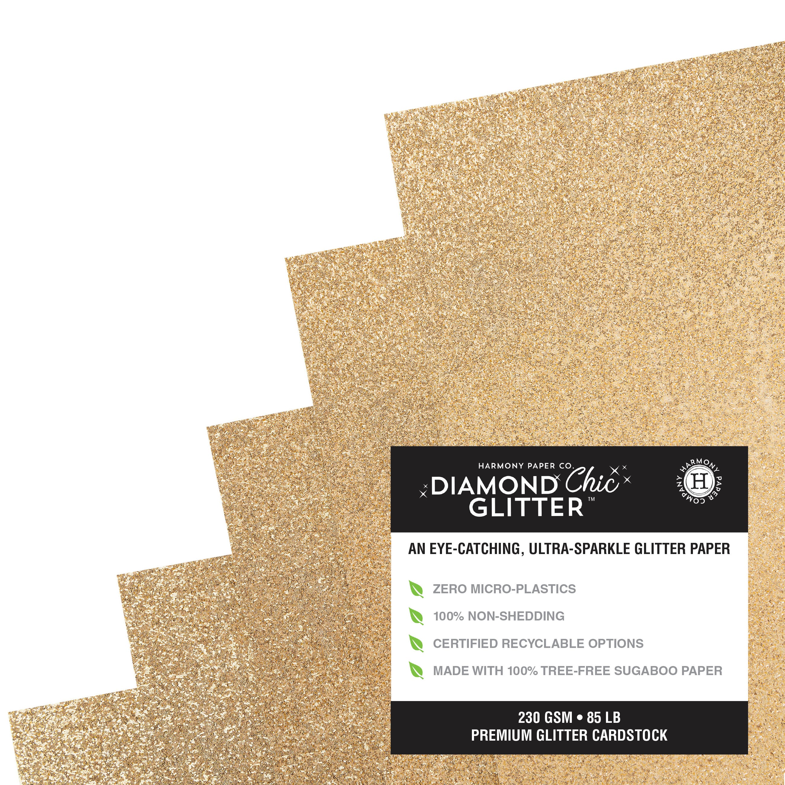 Diamond Chic No-Shed Glitter Cardstock Packs from Harmony Paper - Assorted Styles