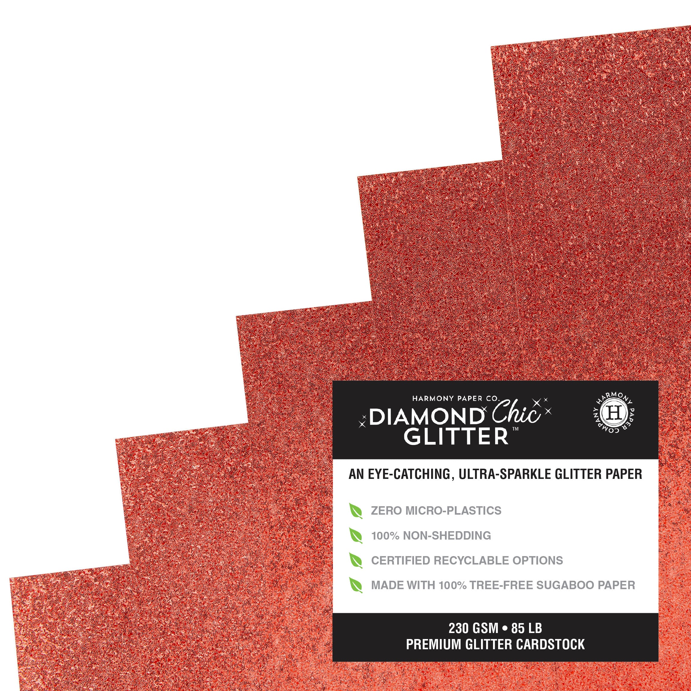 Diamond Chic No-Shed Glitter Cardstock Packs from Harmony Paper - Assorted Styles