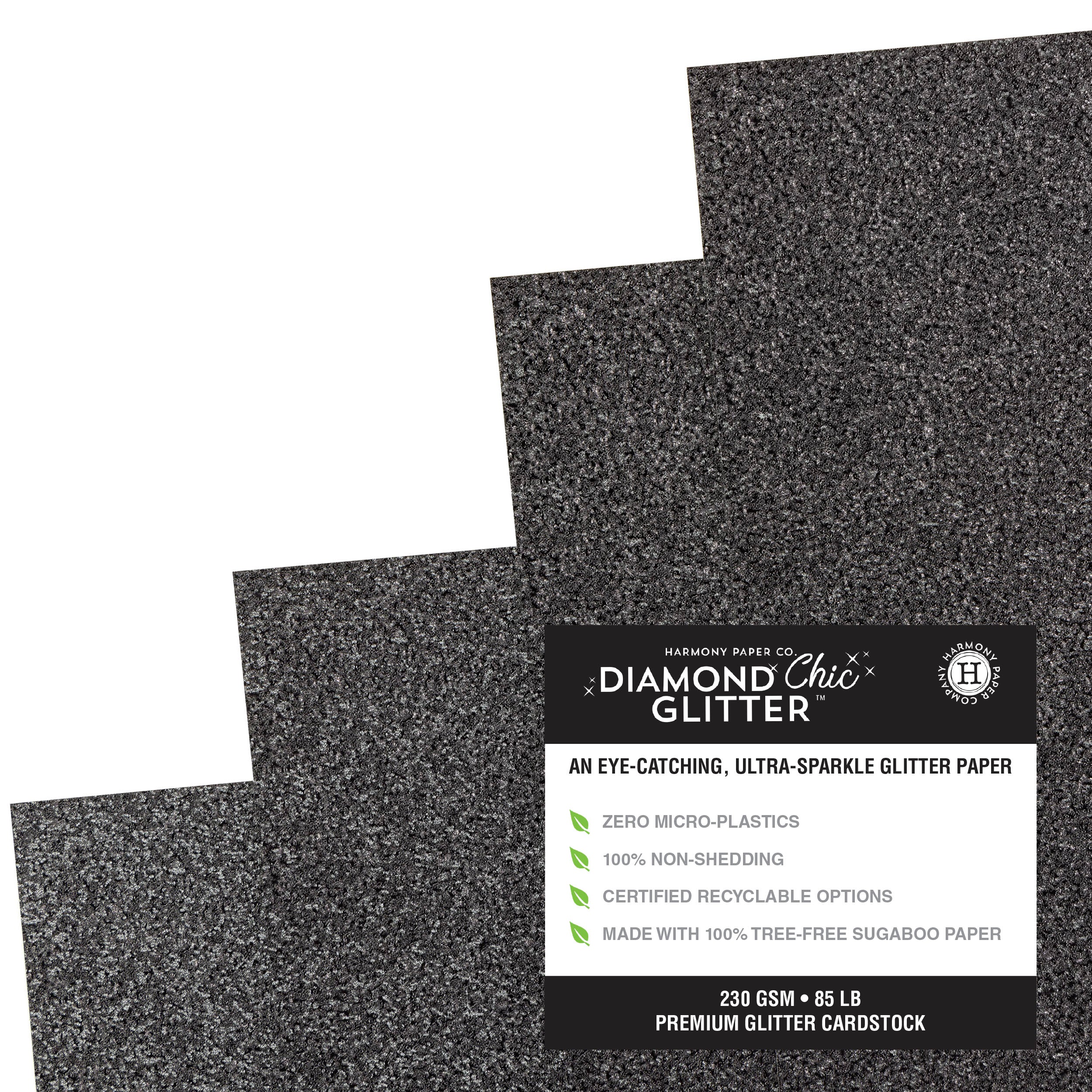 Diamond Chic No-Shed Glitter Cardstock Packs from Harmony Paper - Assorted Styles
