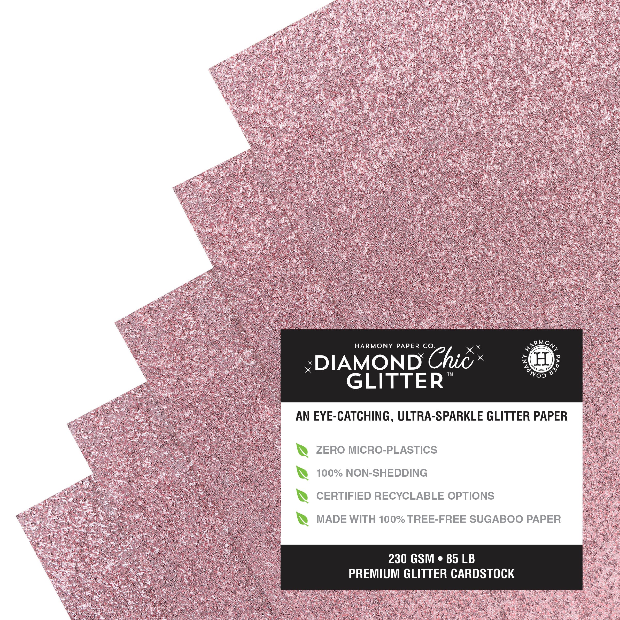 Diamond Chic No-Shed Glitter Cardstock Packs from Harmony Paper - Assorted Styles