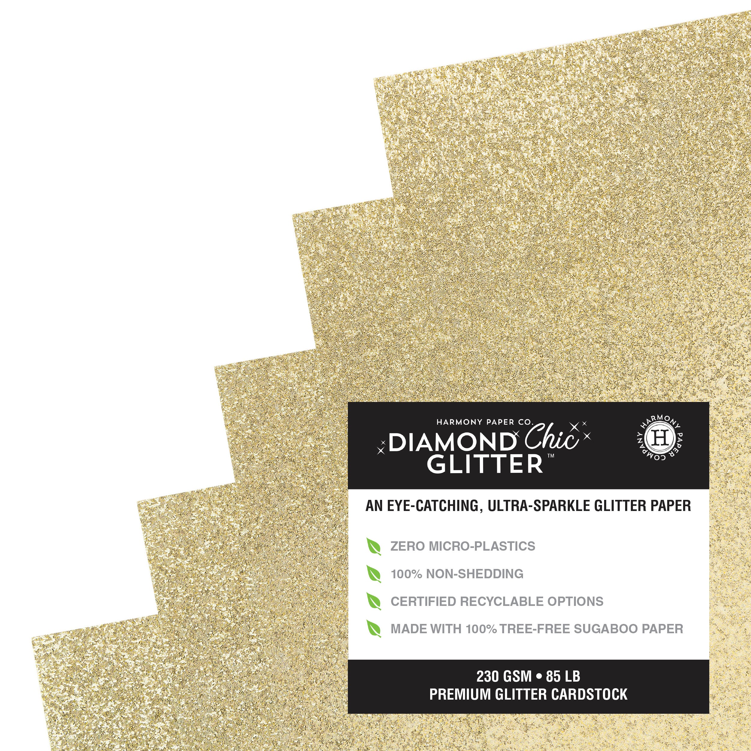 Diamond Chic No-Shed Glitter Cardstock Packs from Harmony Paper - Assorted Styles