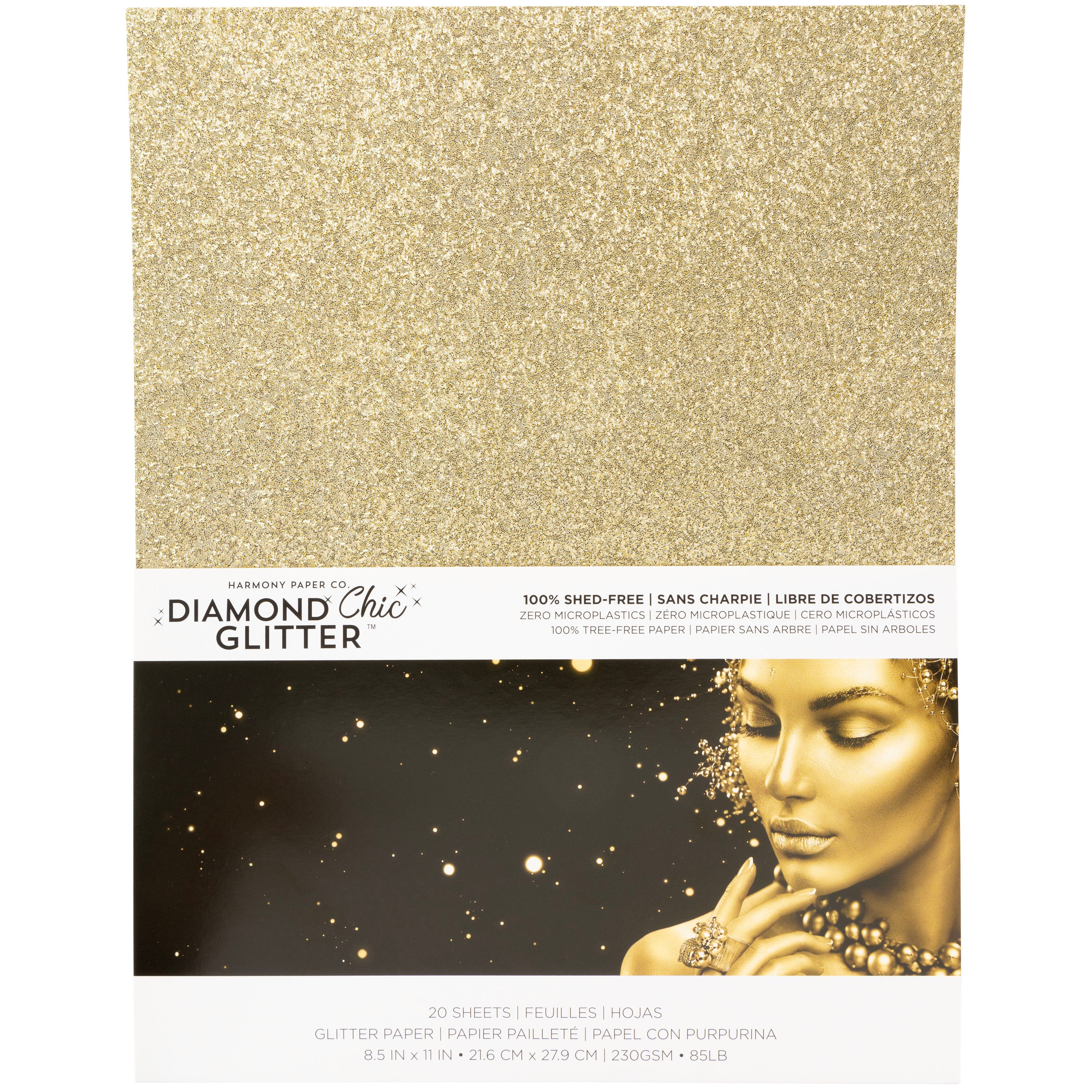 Diamond Chic No-Shed Glitter Cardstock Packs from Harmony Paper - Assorted Styles