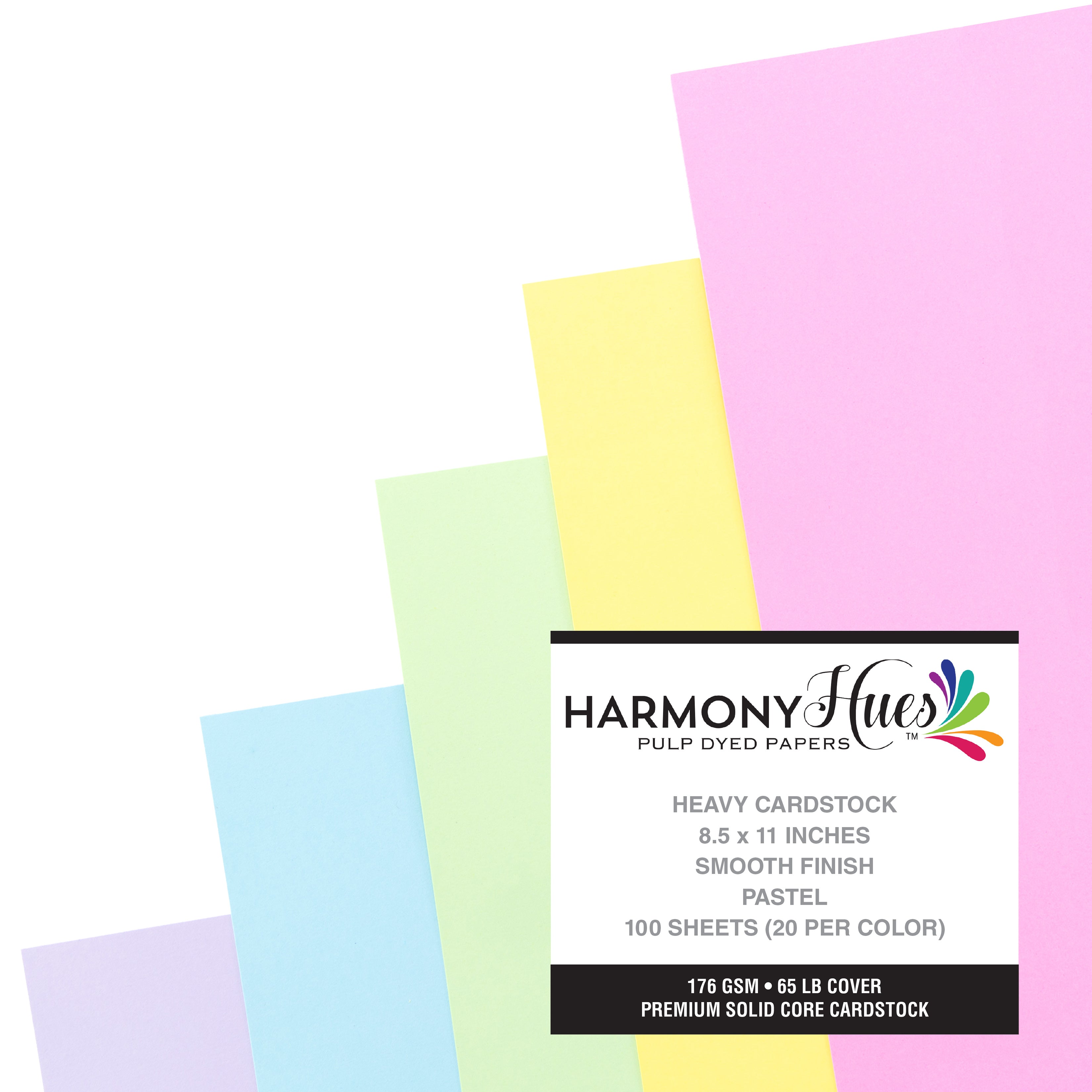 Harmony Hues 65lb Smooth 8.5x11" Cardstock - Assorted Styles